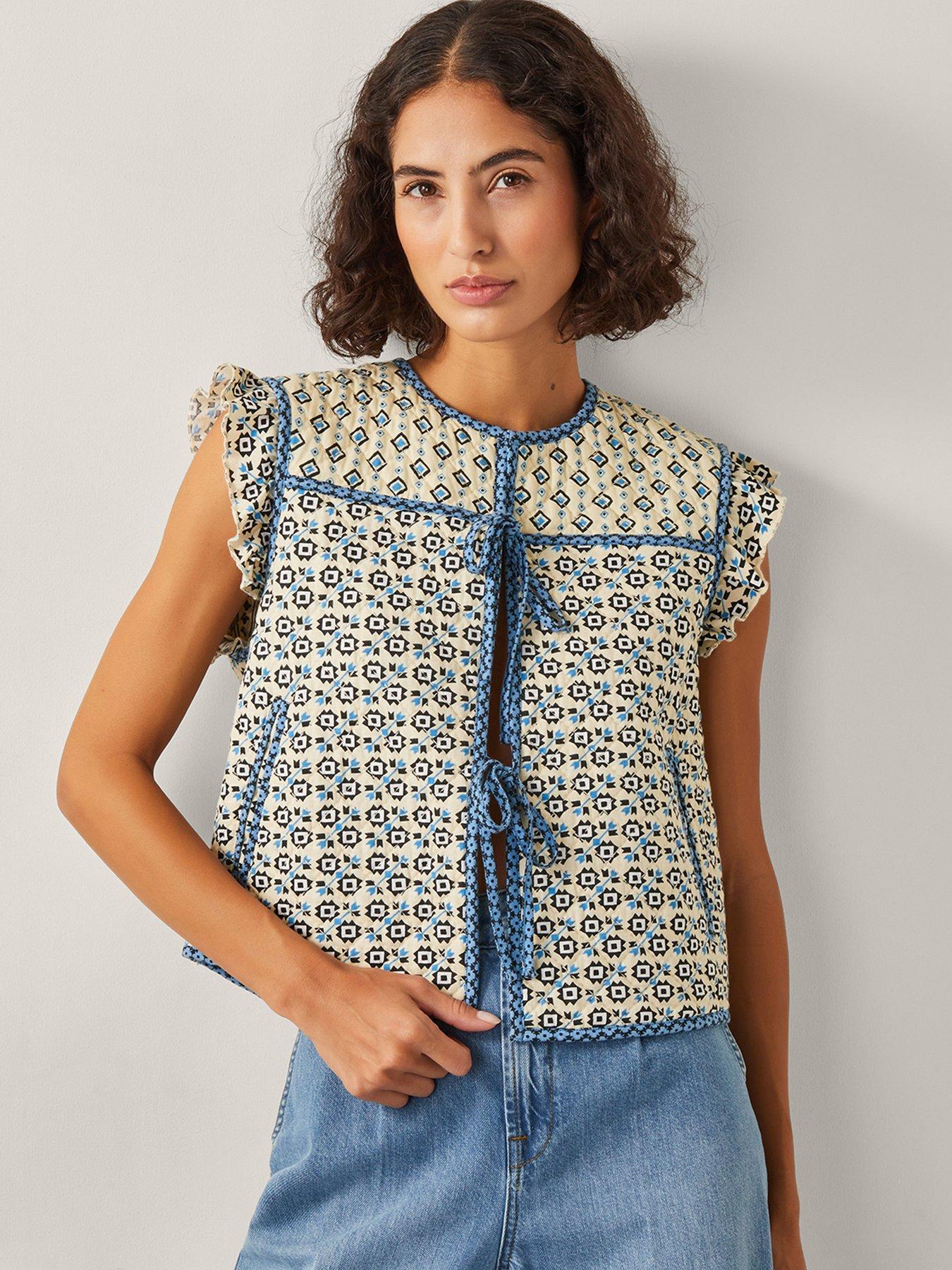undefined Judy Geo Quilt Gilet - Ivory