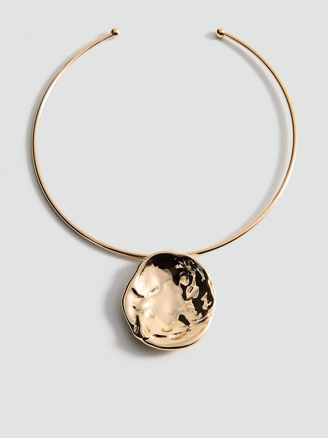 undefined Rigid Circular Design Necklace - Gold
