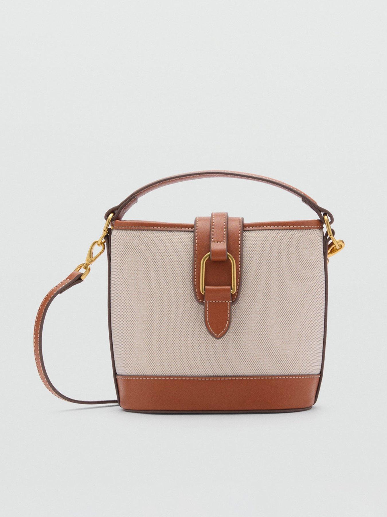 undefined Contrasting Canvas Bucket Bag