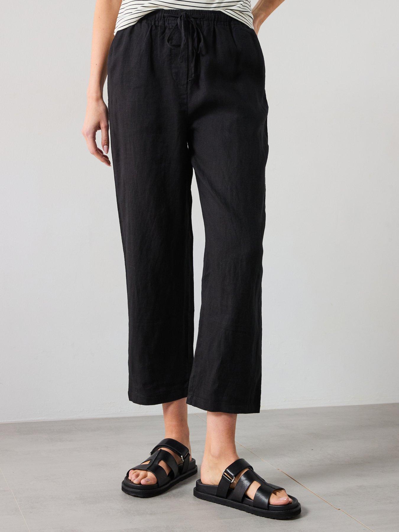 undefined Straight Linen-blend Trousers