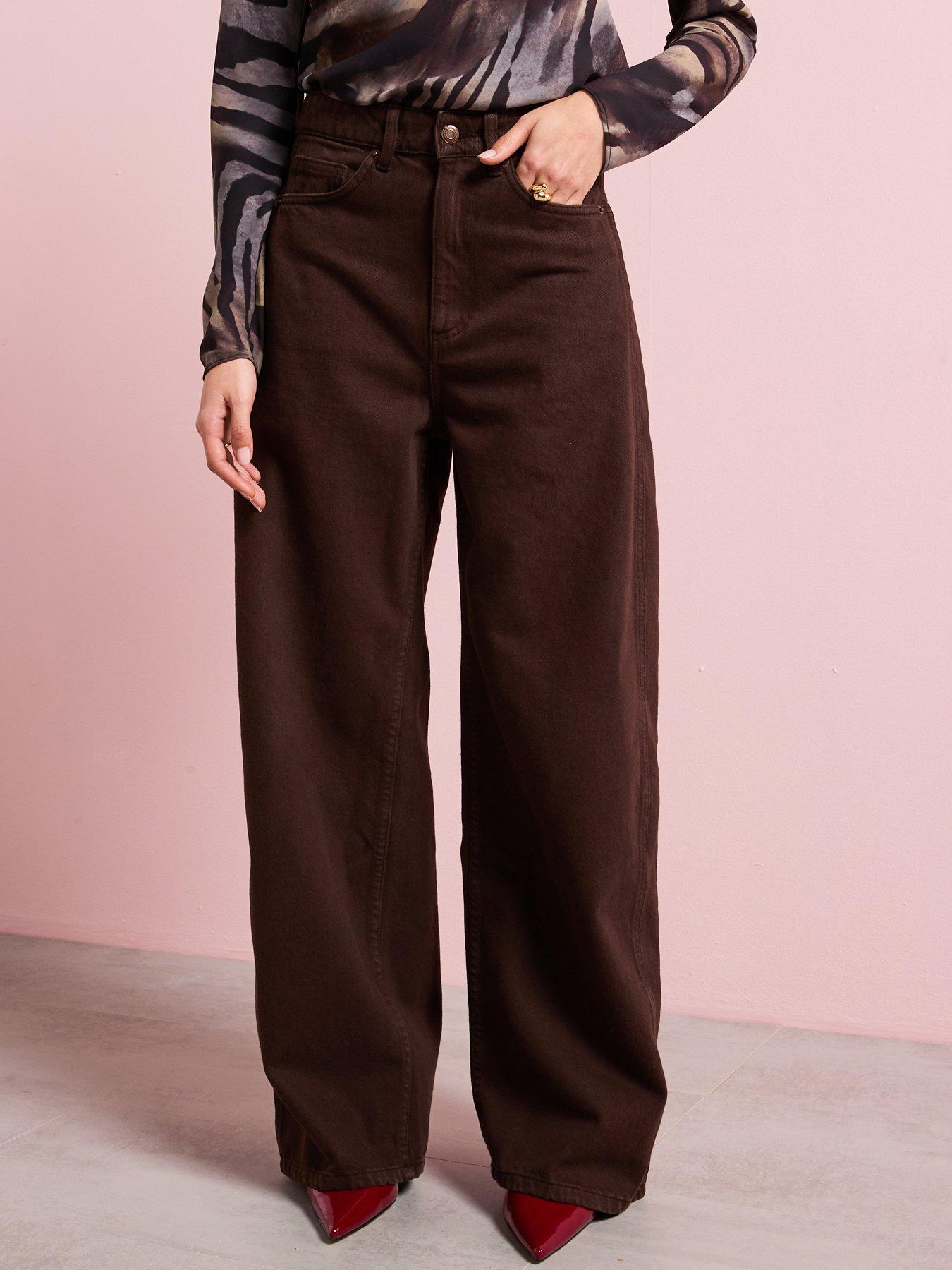 Image 2 of 4 of Mango High Rise Balloon Jeans - Brown