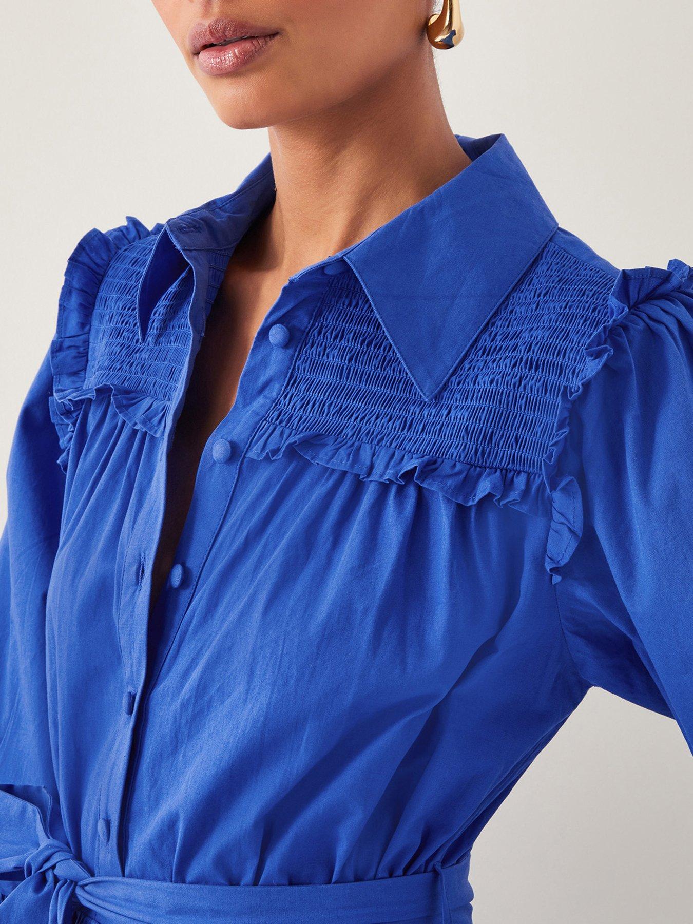Image 5 of 5 of Monsoon Jules Broderie Dress - Blue