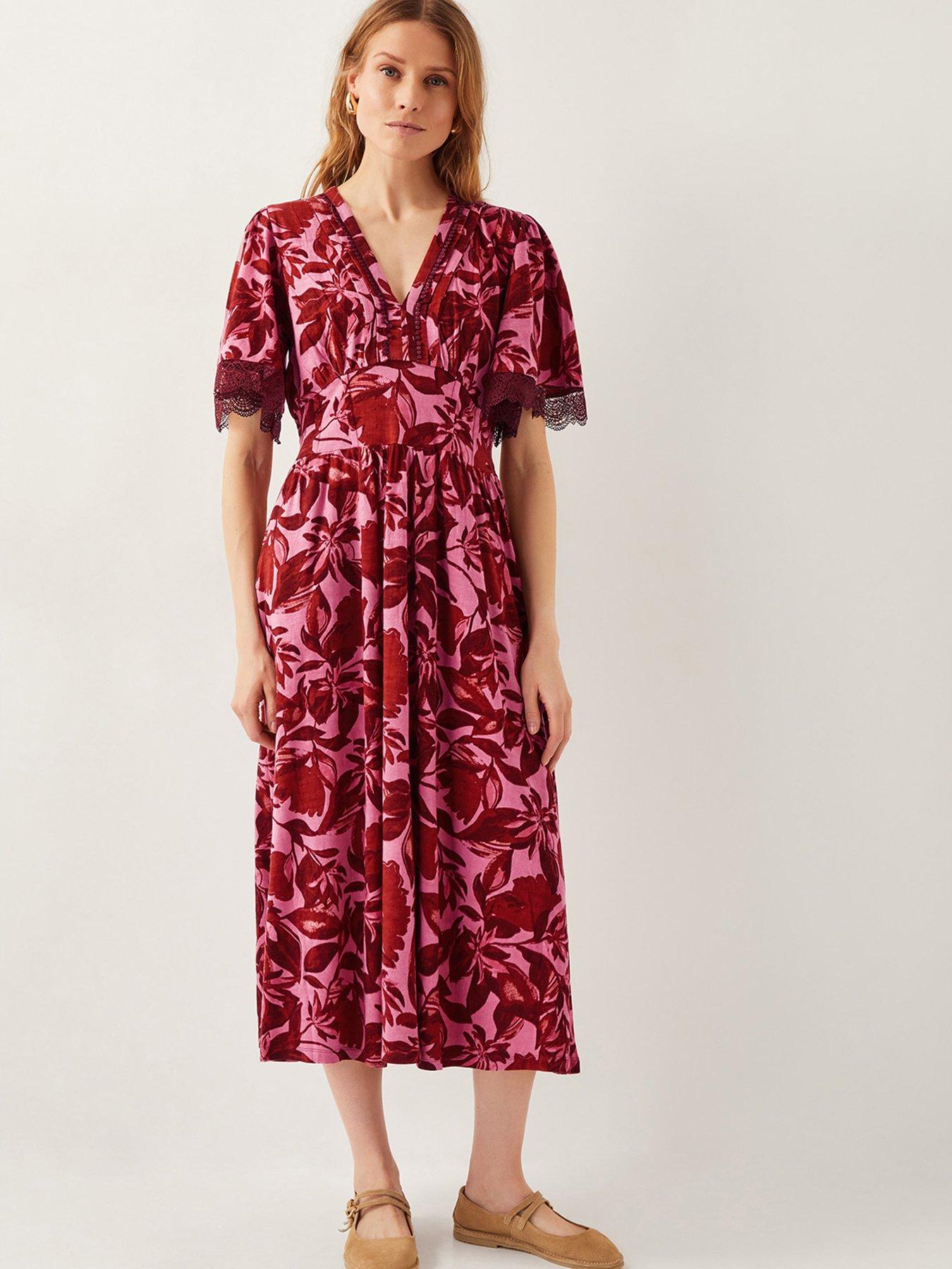 undefined Aimee Print Jersey Dress - Pink