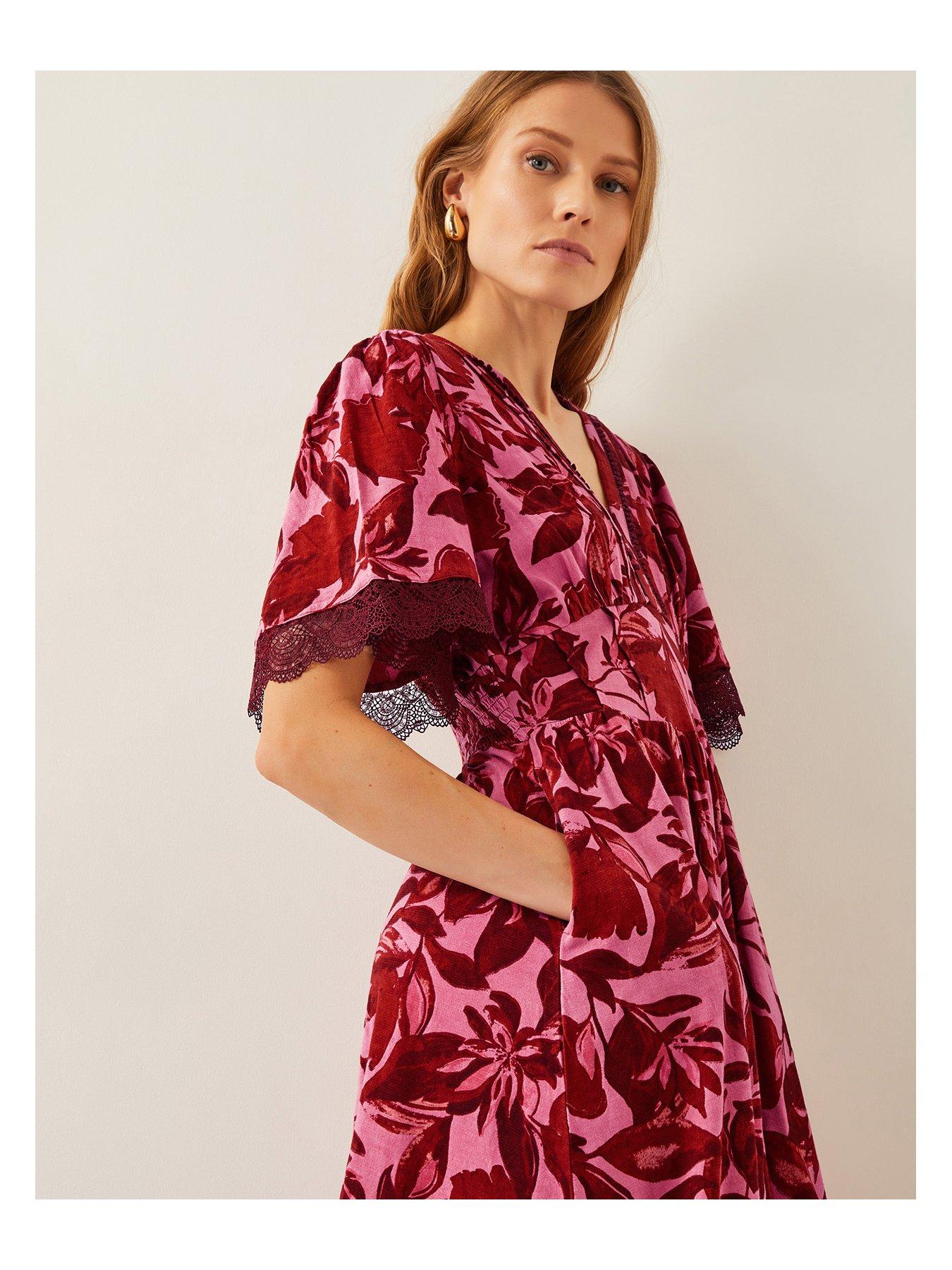Image 4 of 5 of Monsoon Aimee Print Jersey Dress - Pink