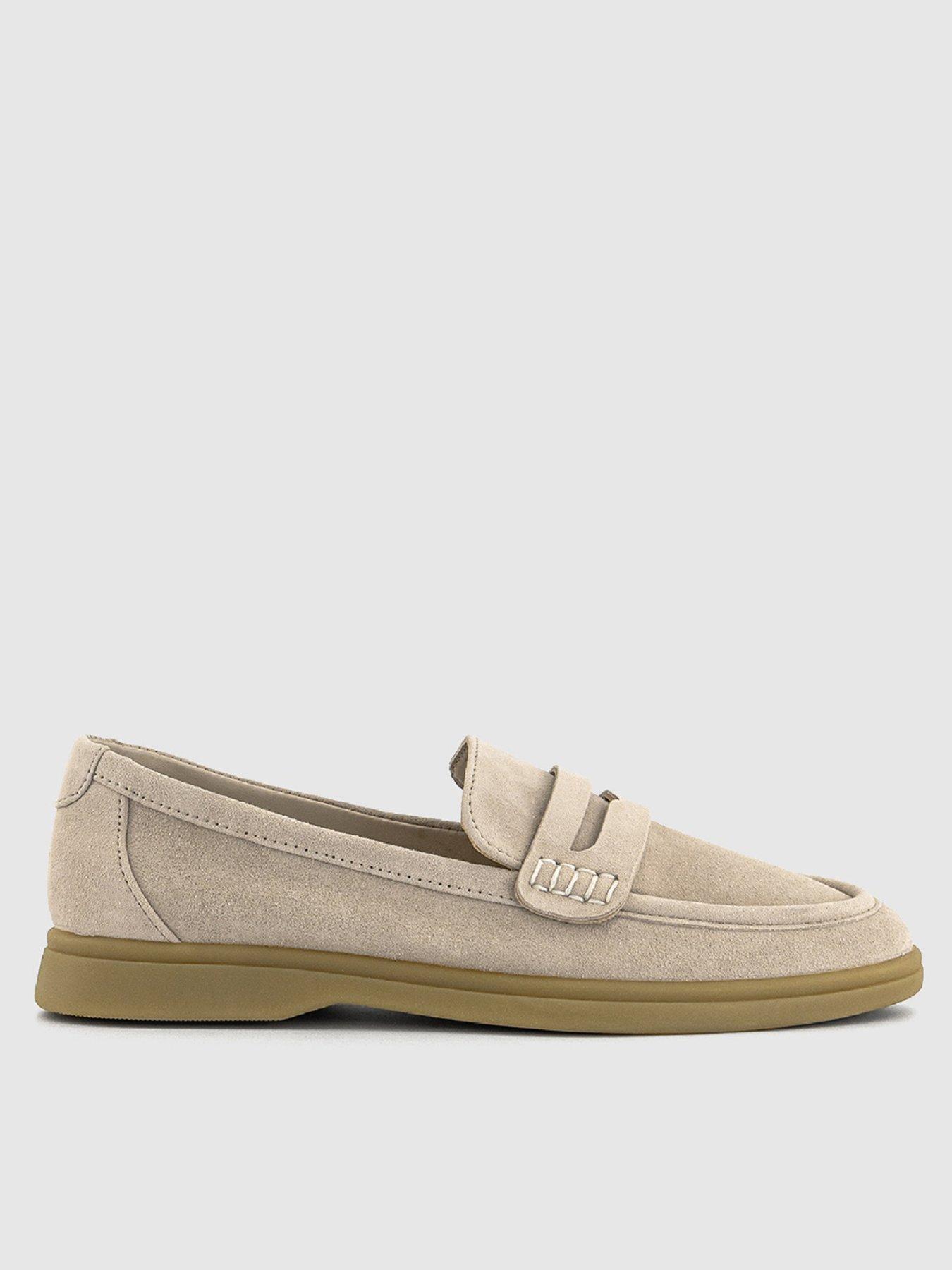 undefined Suede White Sole Loafer - Taupe