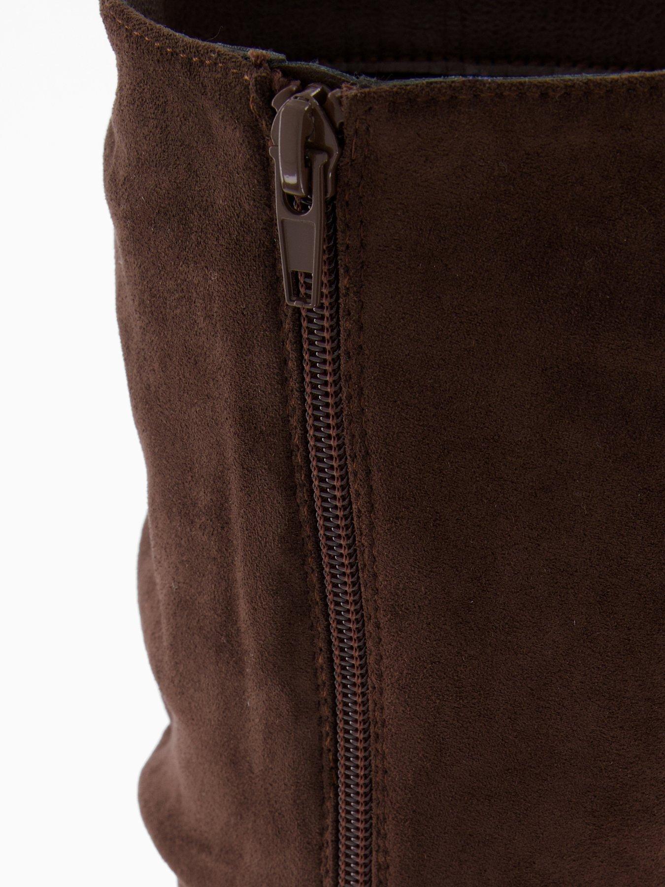 Image 7 of 7 of V by Very Wide Fit Knee High Slouch Boot with Wider Fitting Calf - Brown