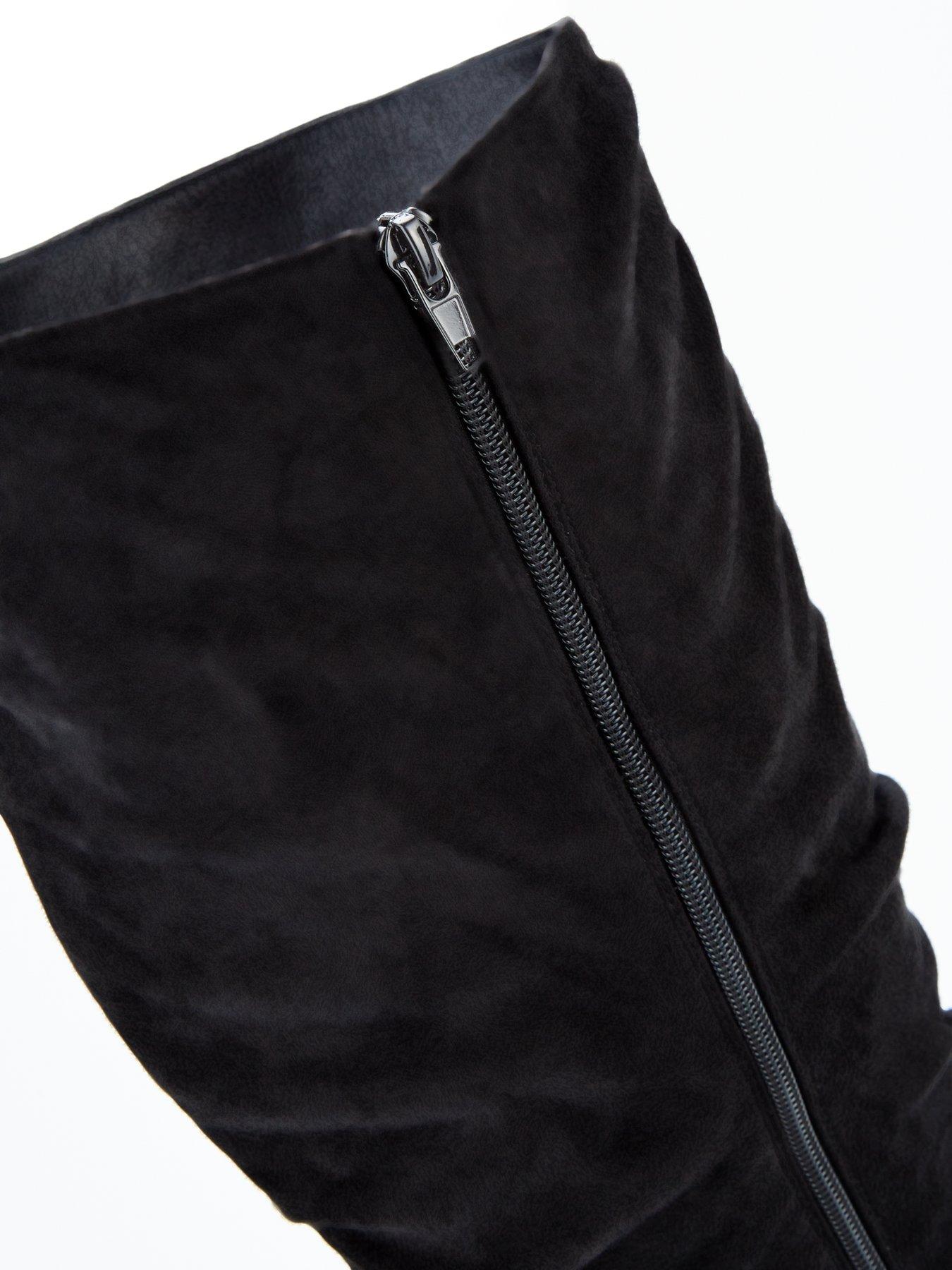Image 7 of 7 of V by Very Extra Wide Fit Knee High Slouch Boot With Wider Fitting Calf - Black