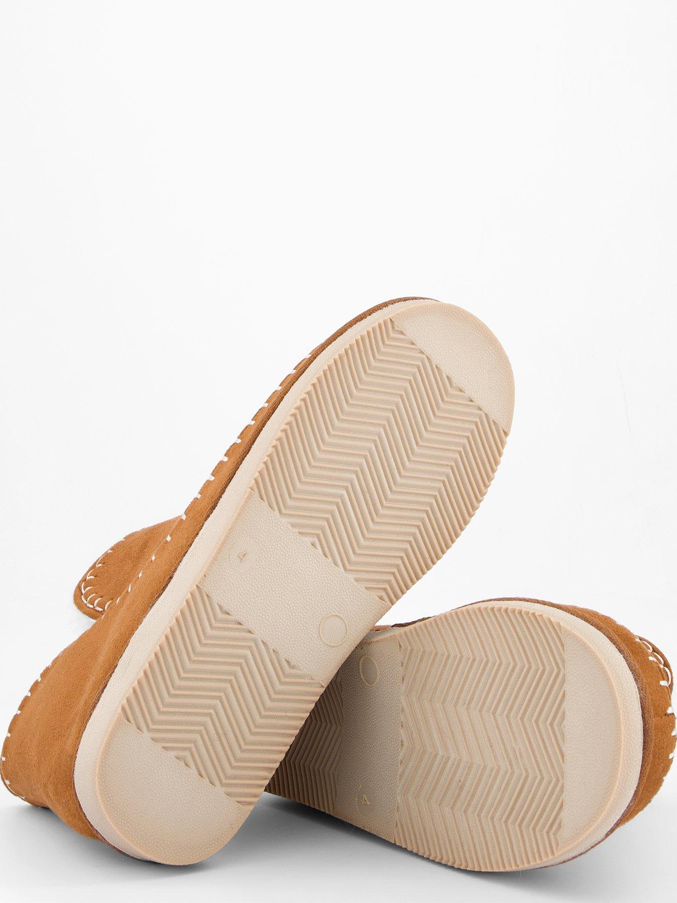 Image 5 of 7 of V by Very Stitch Detail Fur Lined Slipper Boots - Brown