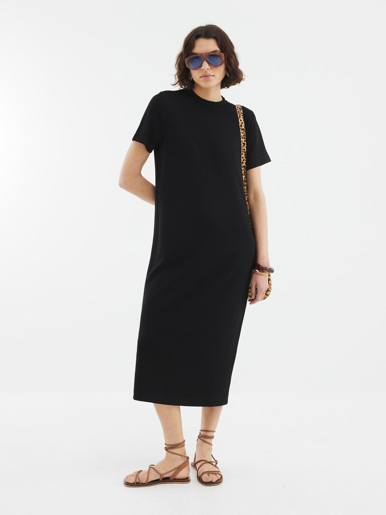 River Island Short Sleeve Clean Maxi Dress - Black