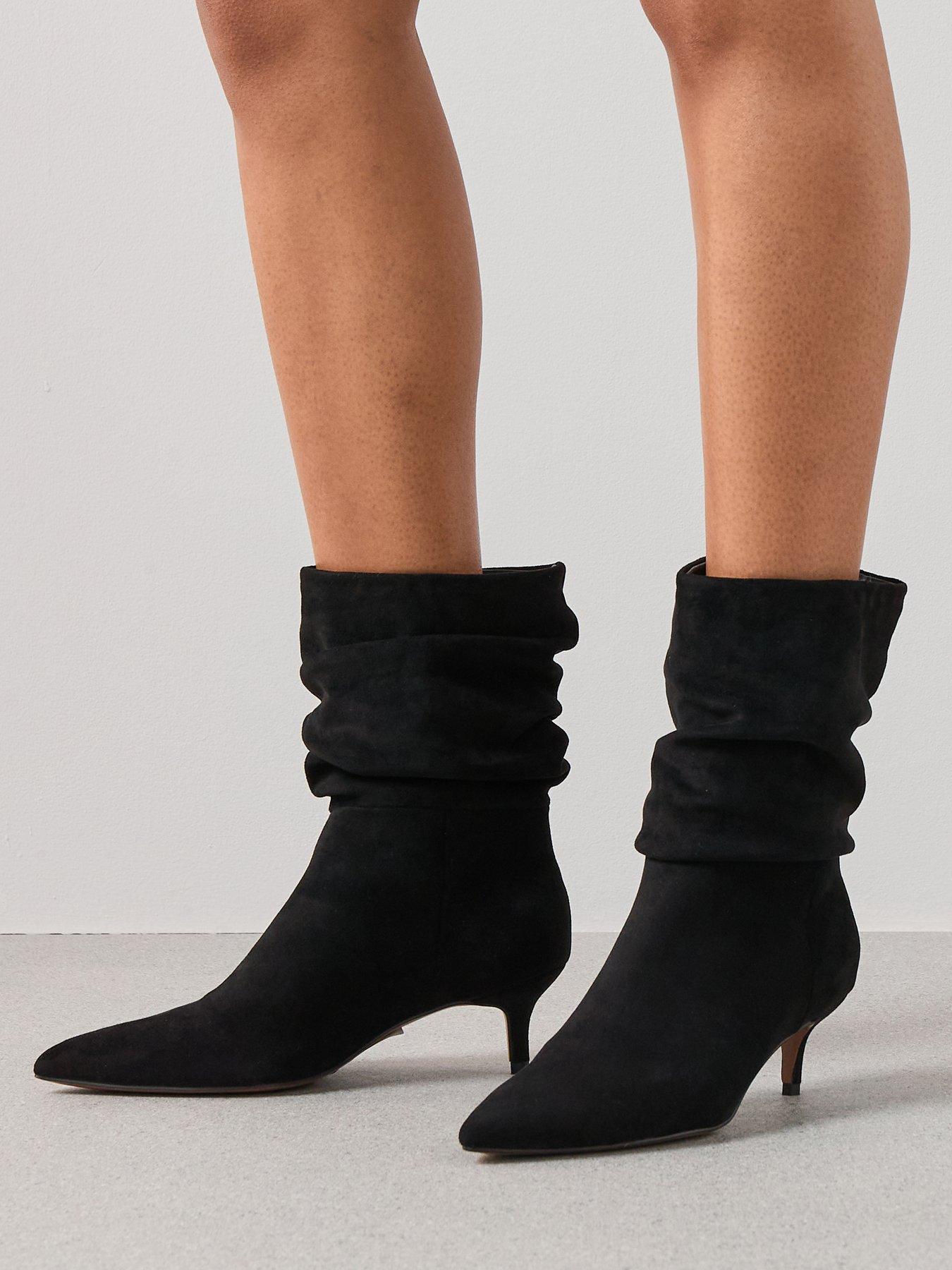 The Very Collection Slouch Calf Boot - Black