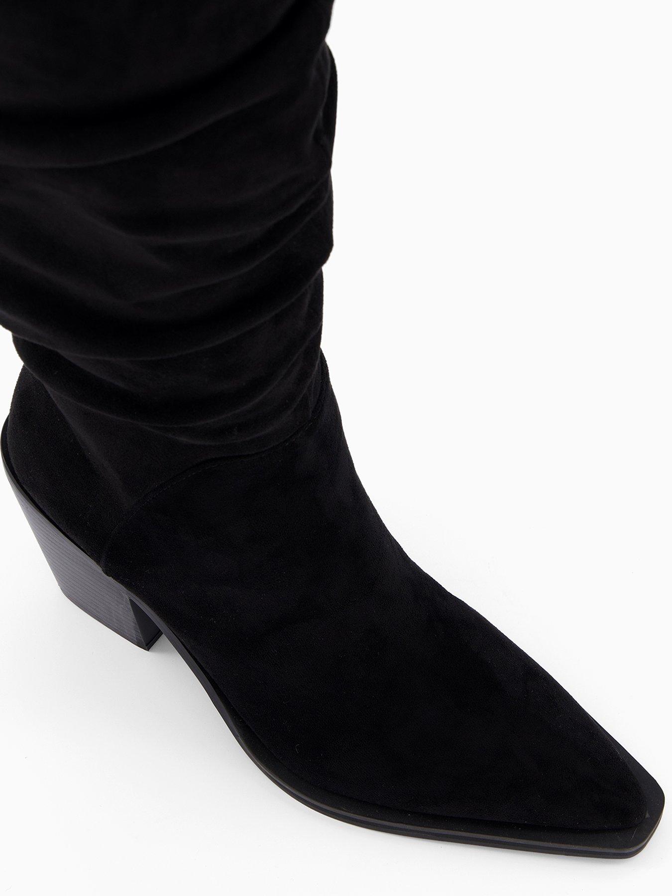 Image 5 of 7 of The Very Collection Slouch Knee Boot With Western Heel - Black