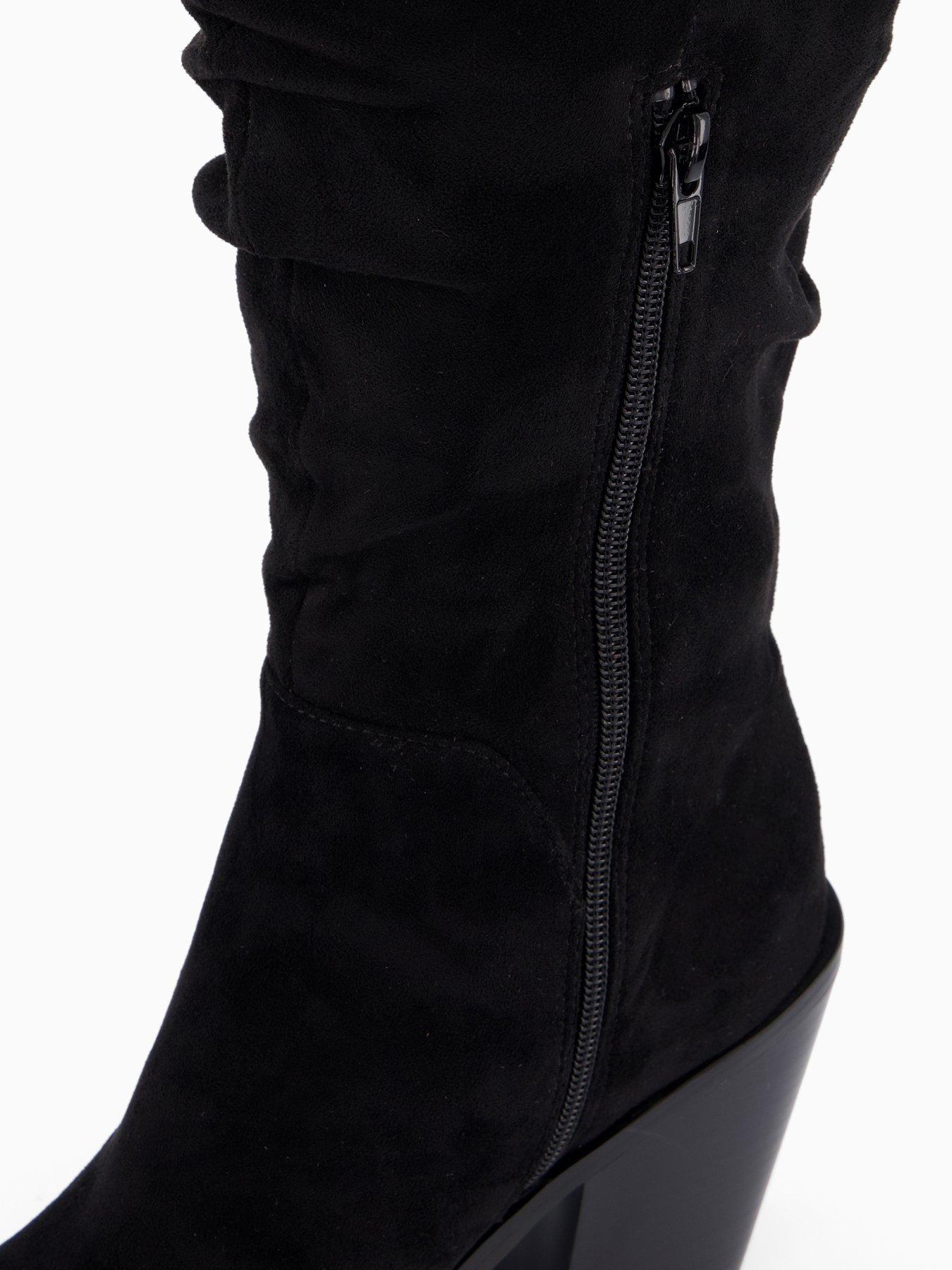 Image 7 of 7 of The Very Collection Slouch Knee Boot With Western Heel - Black