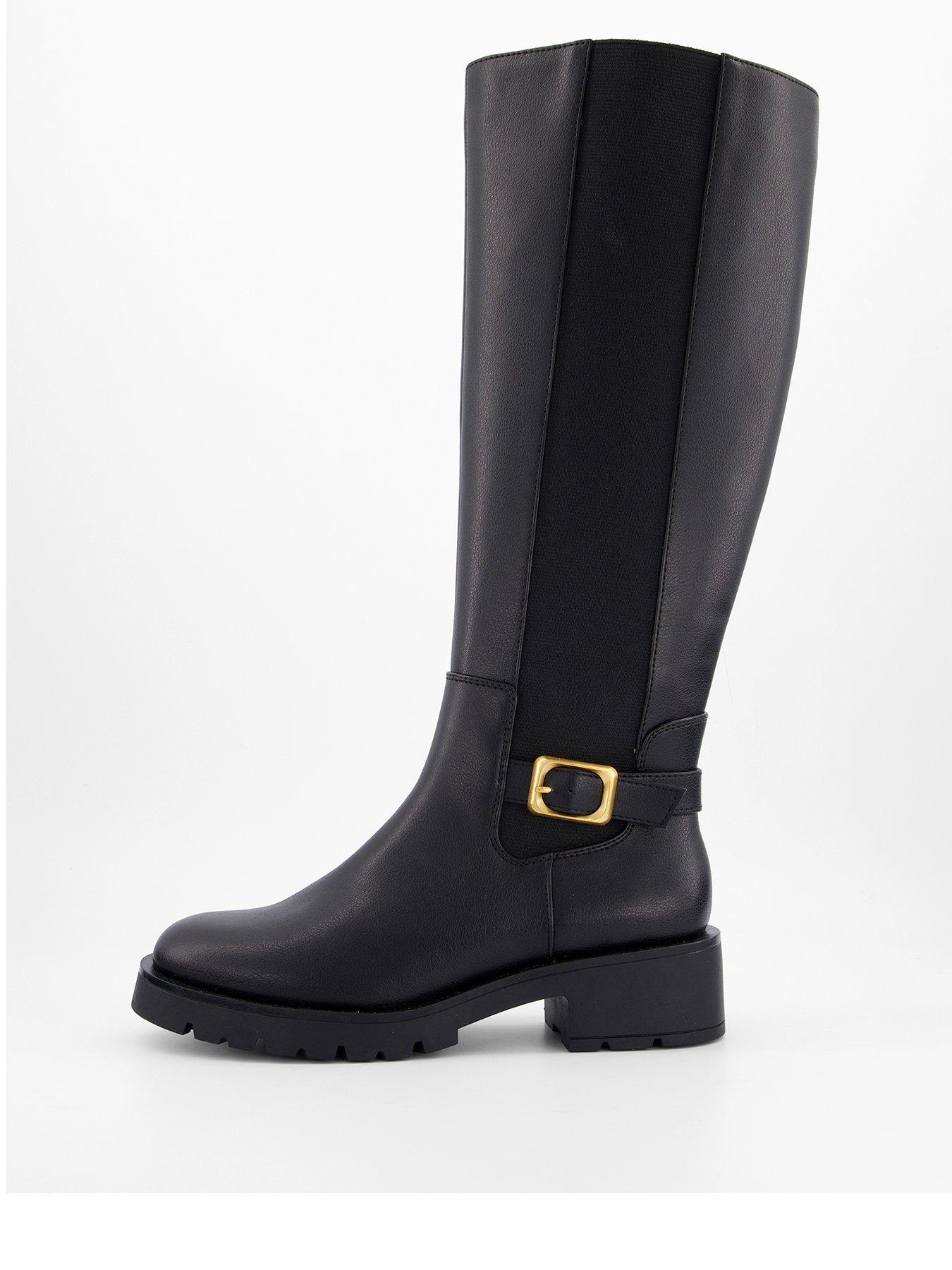 Image 2 of 8 of The Very Collection Buckle Knee High Boot - Black