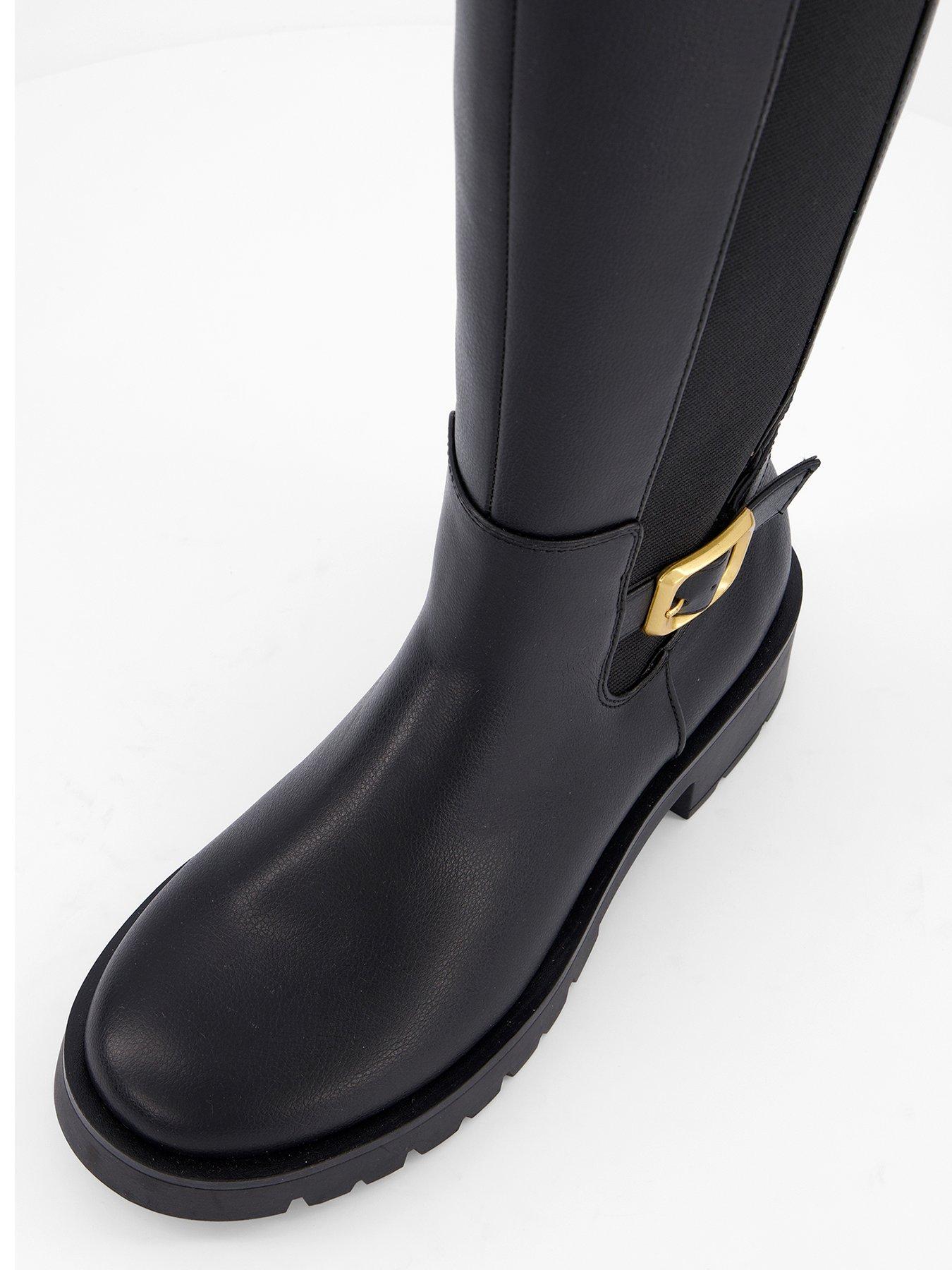 Image 5 of 8 of The Very Collection Buckle Knee High Boot - Black