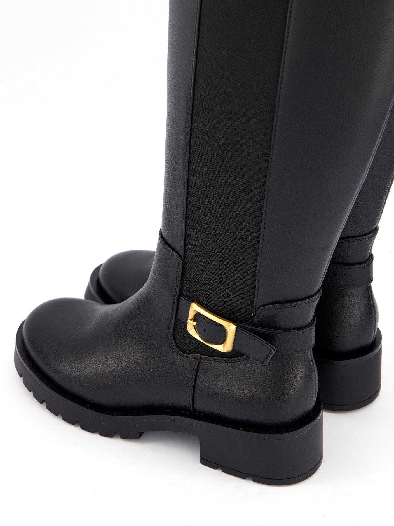 Image 7 of 8 of The Very Collection Buckle Knee High Boot - Black