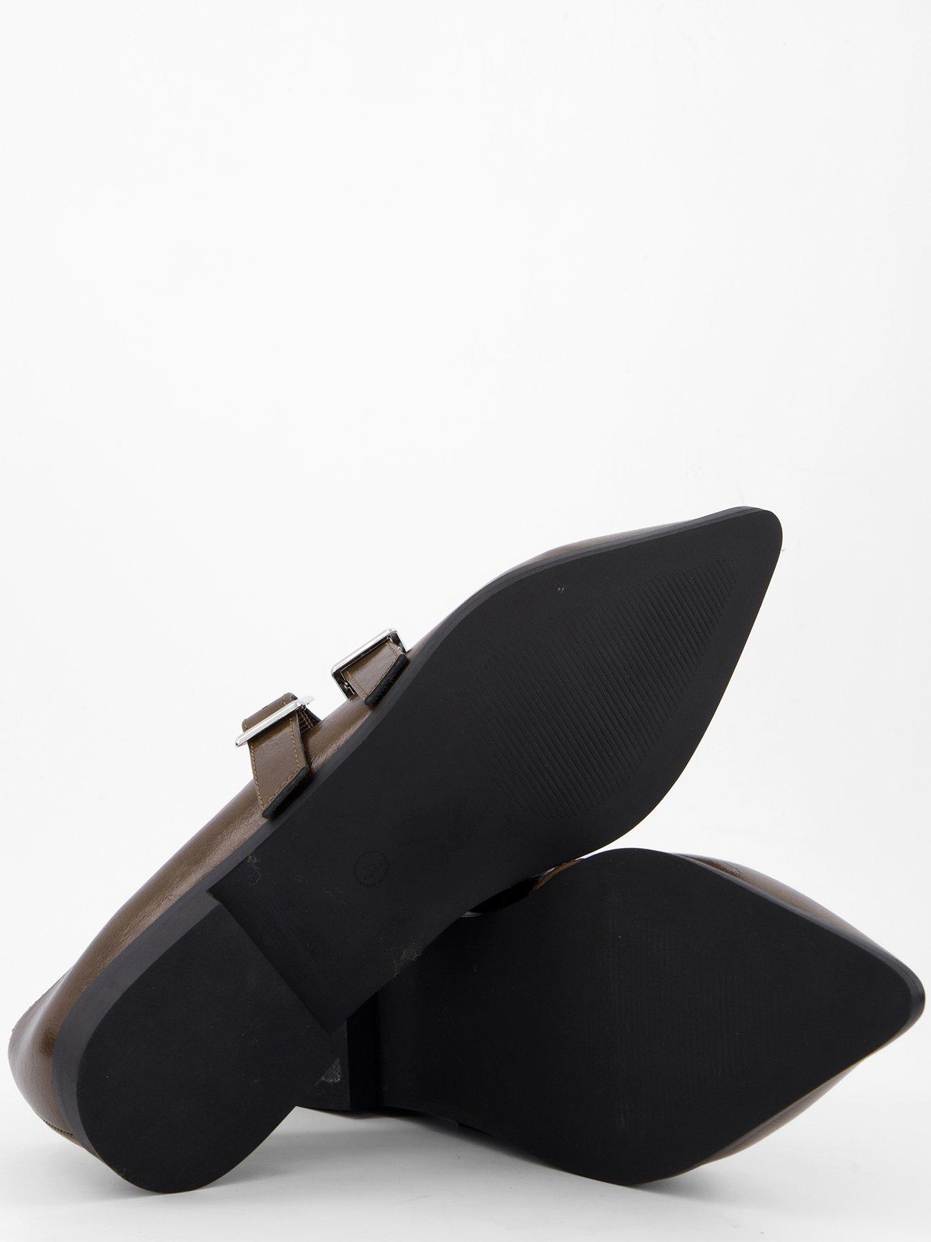 Image 5 of 7 of V by Very Pointed Double Strap Ballet Pump - Olive