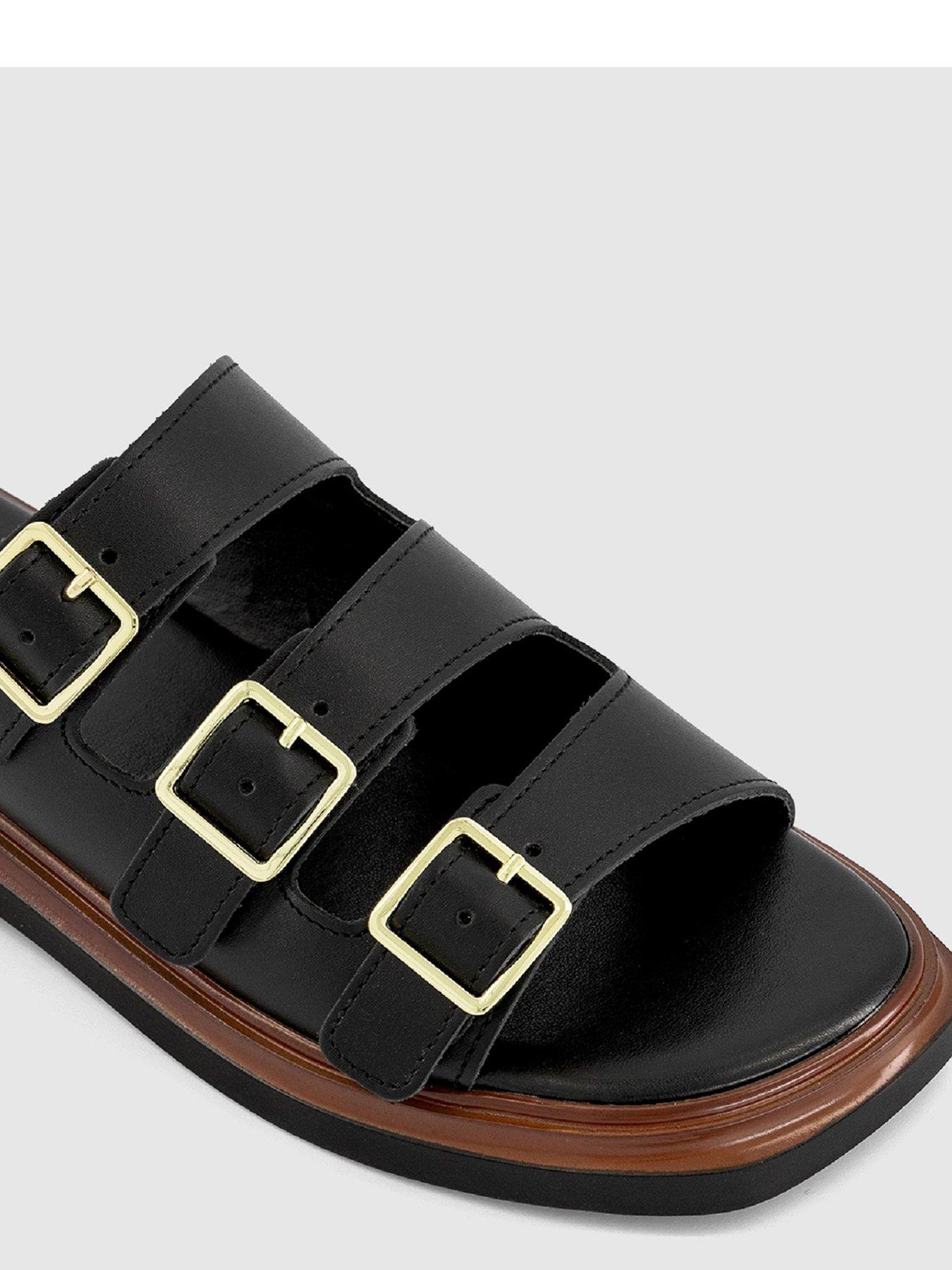 Image 3 of 3 of OFFICE Savana Triple Strap Sandals - Black