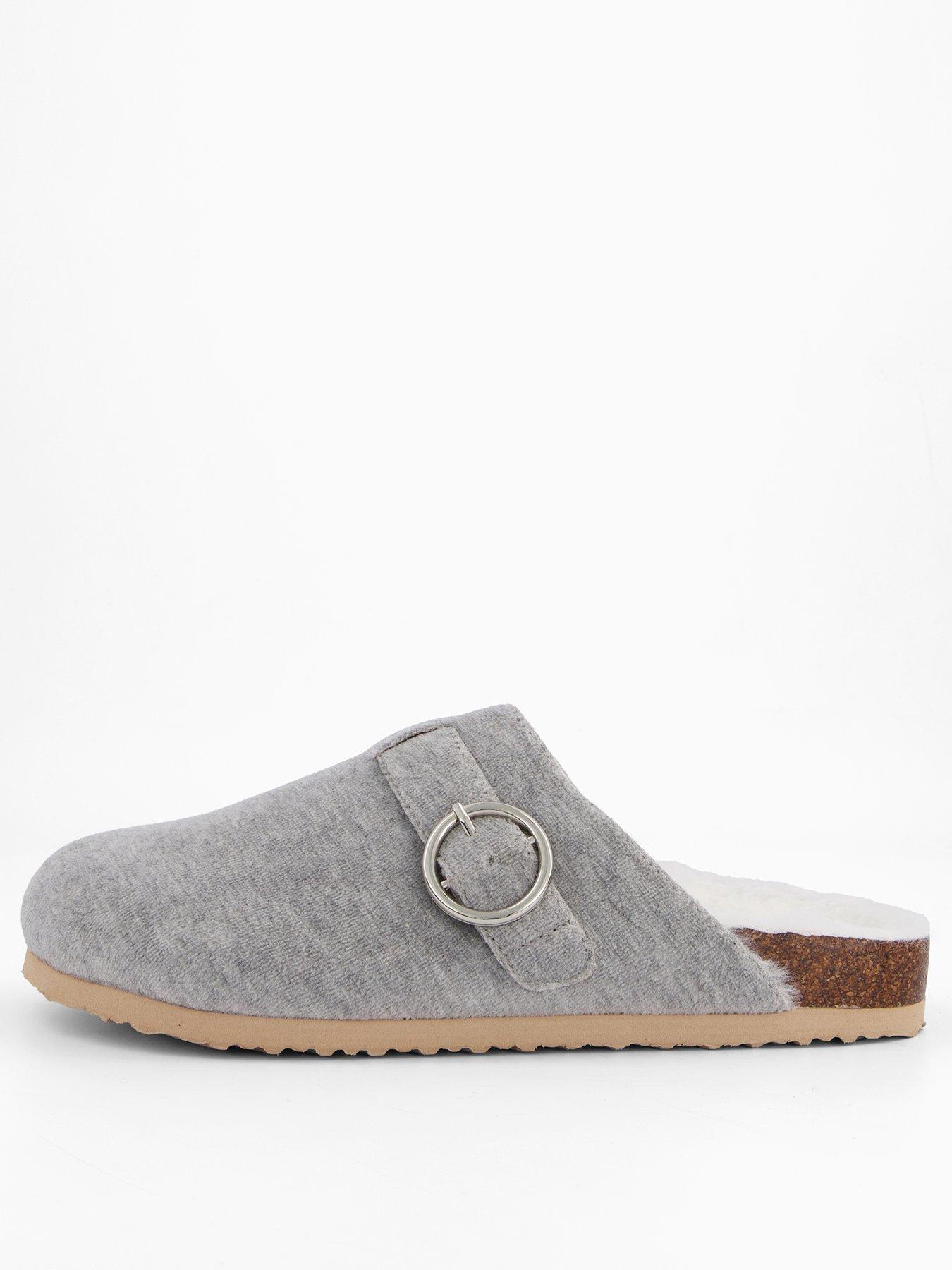 Image 2 of 7 of V by Very Faux Fur Lined Clog Slipper - Grey