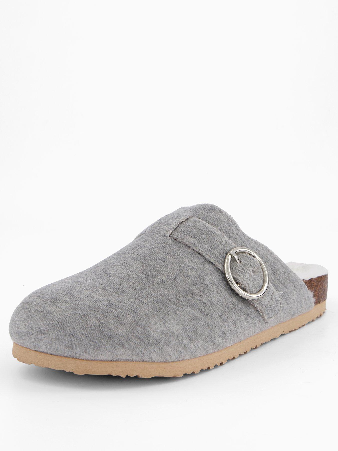 Image 3 of 7 of V by Very Faux Fur Lined Clog Slipper - Grey