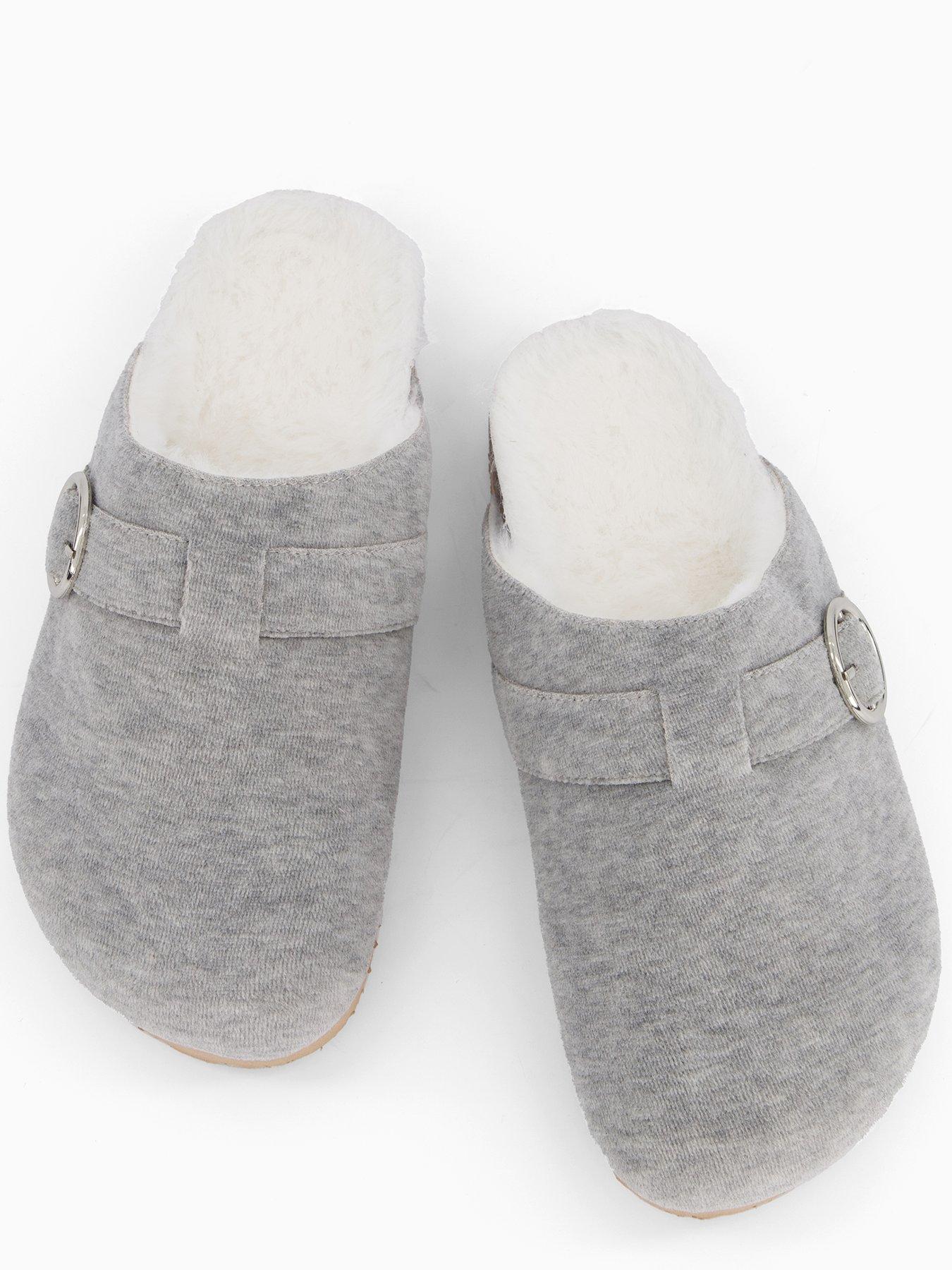 Image 4 of 7 of V by Very Faux Fur Lined Clog Slipper - Grey