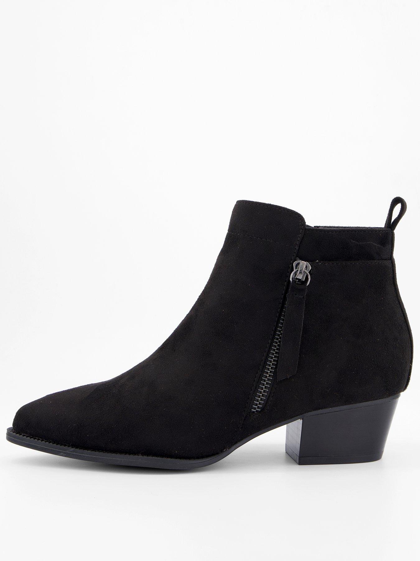 V by Very Western Ankle Boot - Black