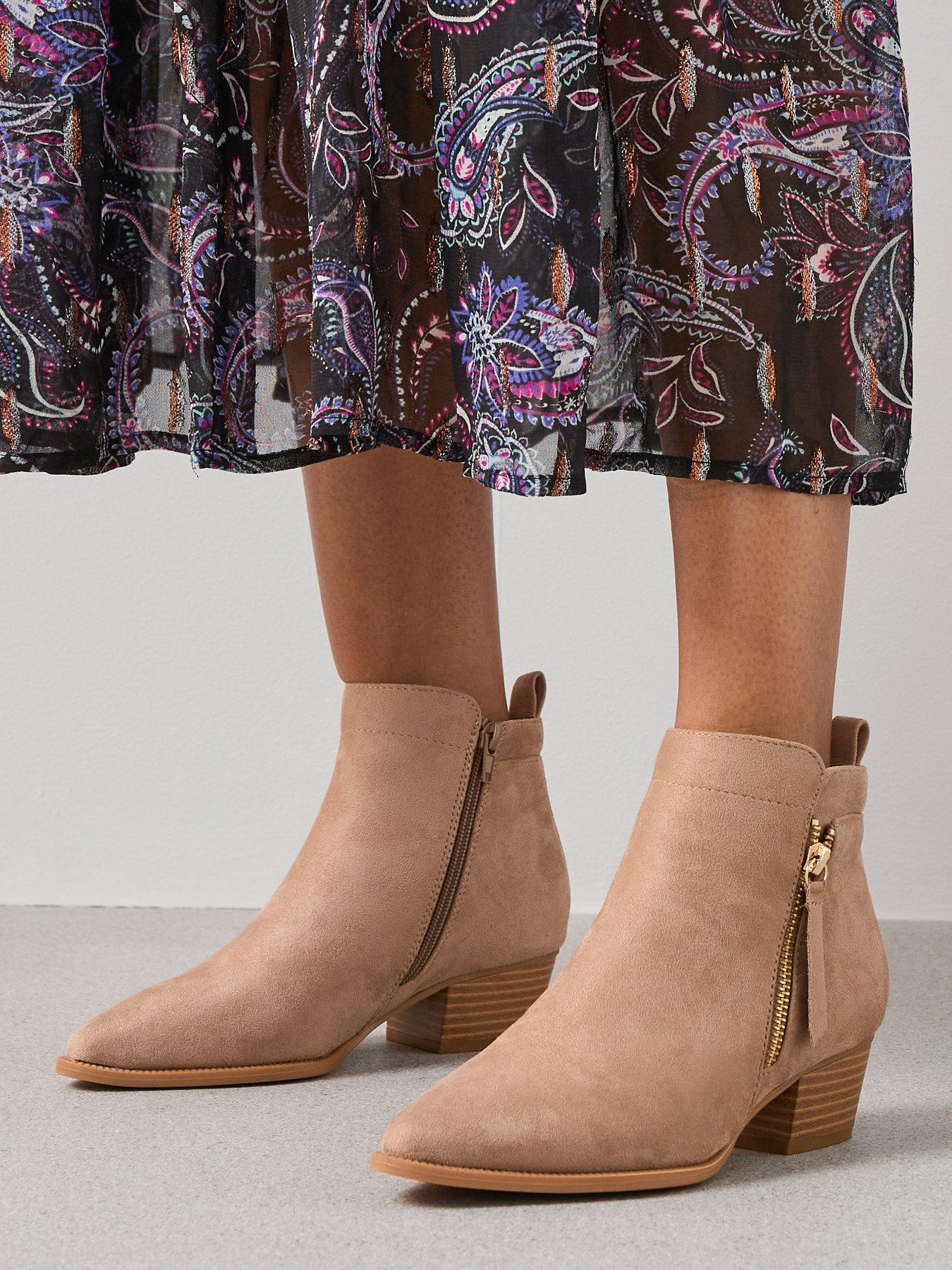 V by Very: Western Ankle Boots - Brown