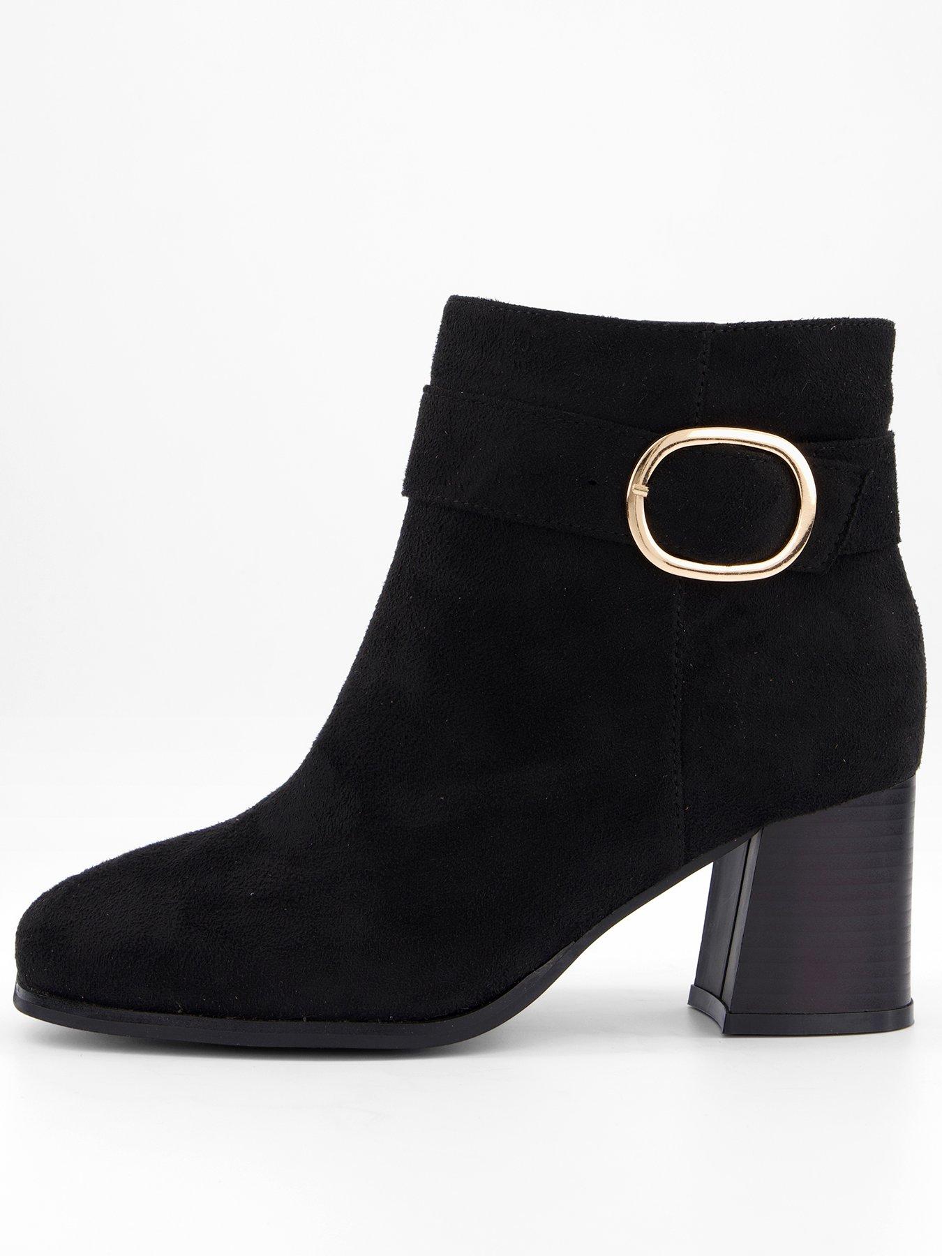 Image 2 of 6 of V by Very Wide Fit Block Heel Ankle Boot - Black