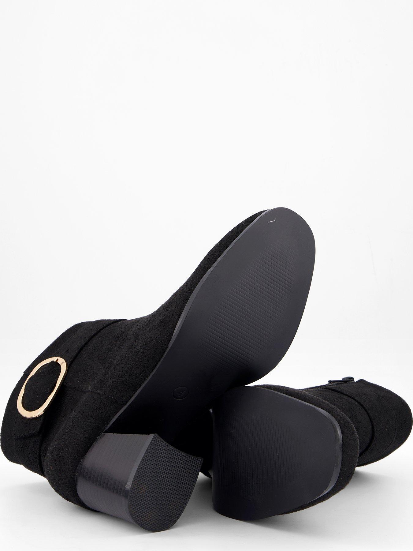 Image 5 of 6 of V by Very Wide Fit Block Heel Ankle Boot - Black