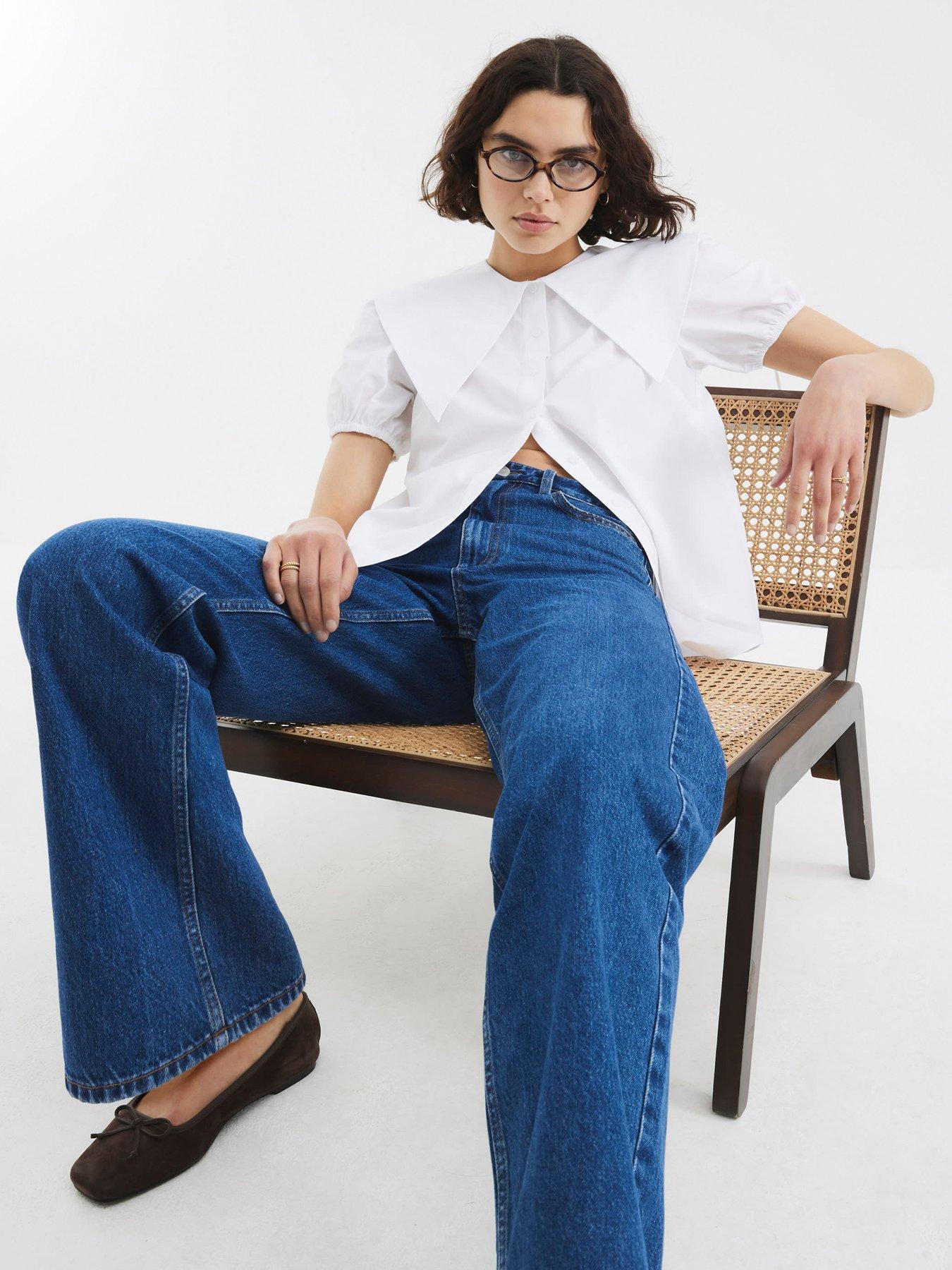 undefined Short Sleeve Collared Shirt - White