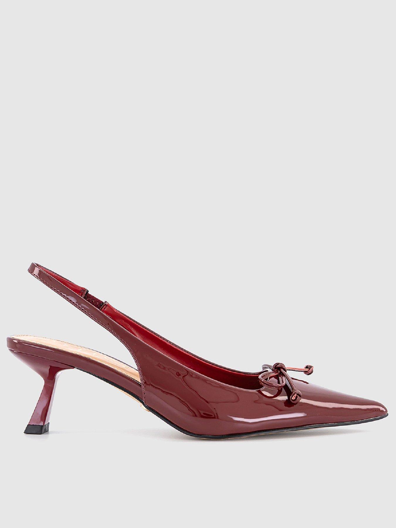 undefined Martha Slingback Kitten Heels - Red