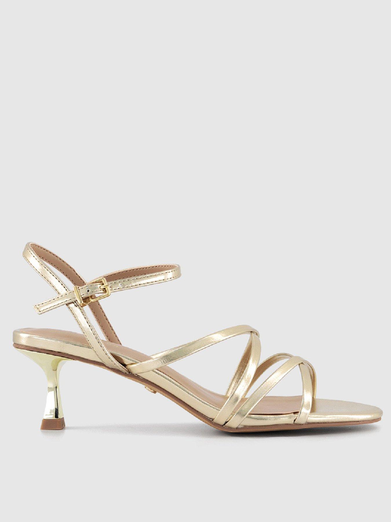 undefined Milena Strappy Mid Heels - Gold