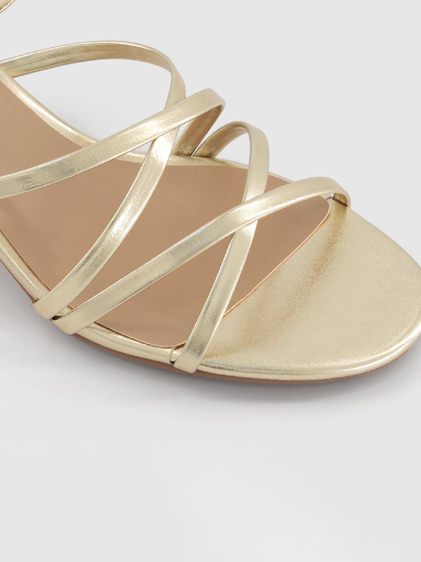 Ladies Sandals Office Gold Sandals OFFICE Milena Strappy Mid Heels