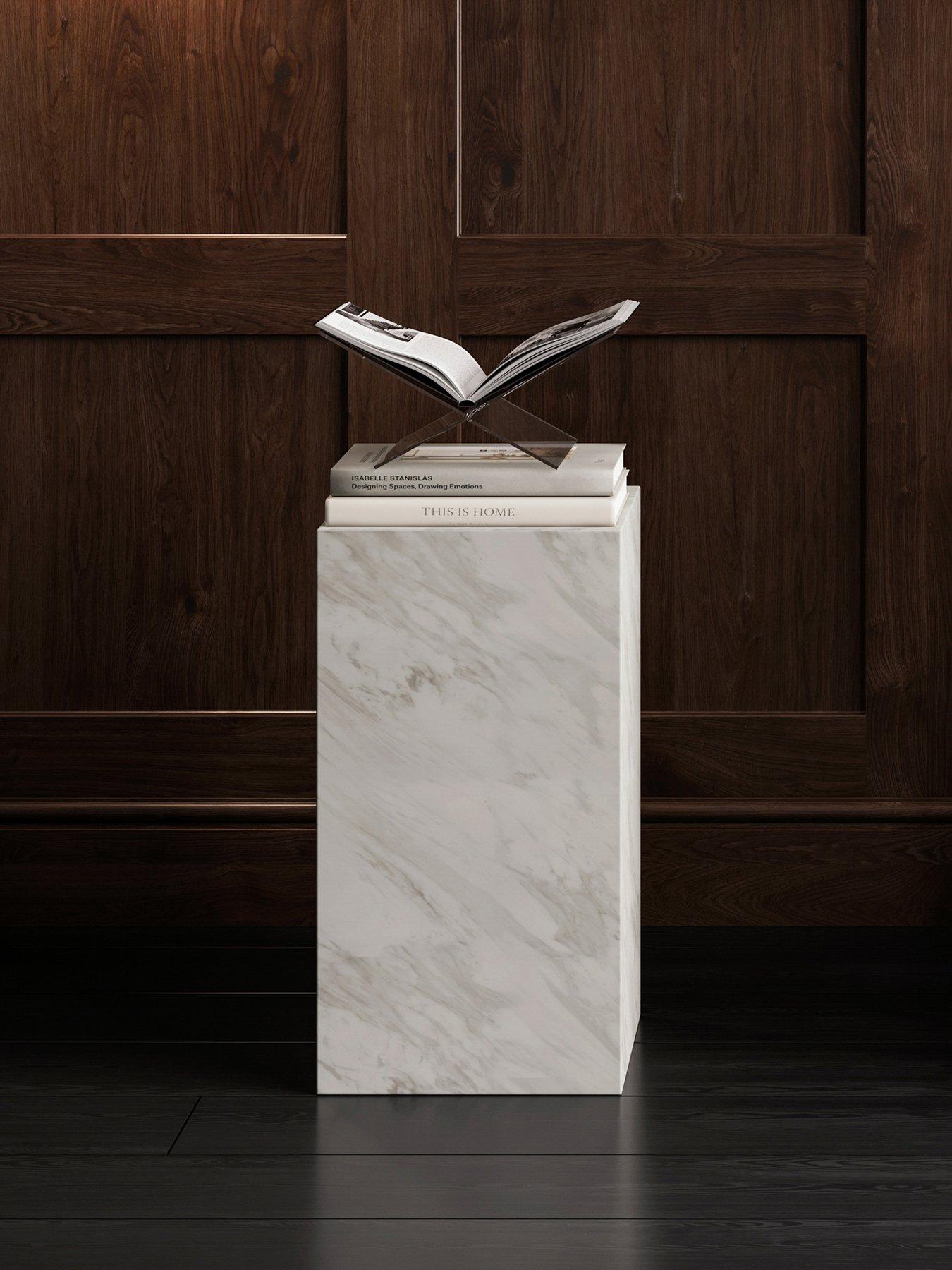 undefined Sur Marble Effect Small Pedestal