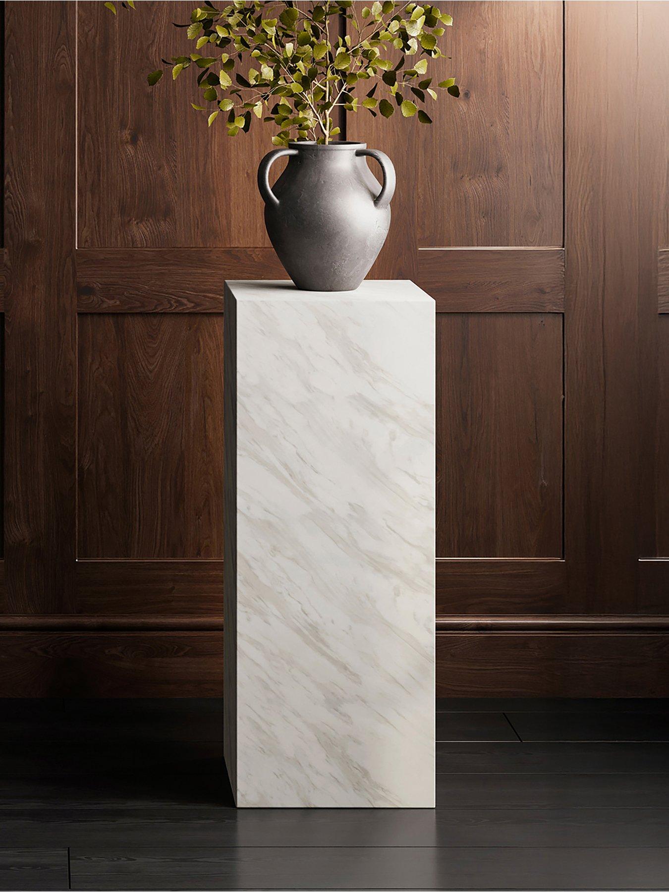 undefined Sur White Marble Large Pedestal