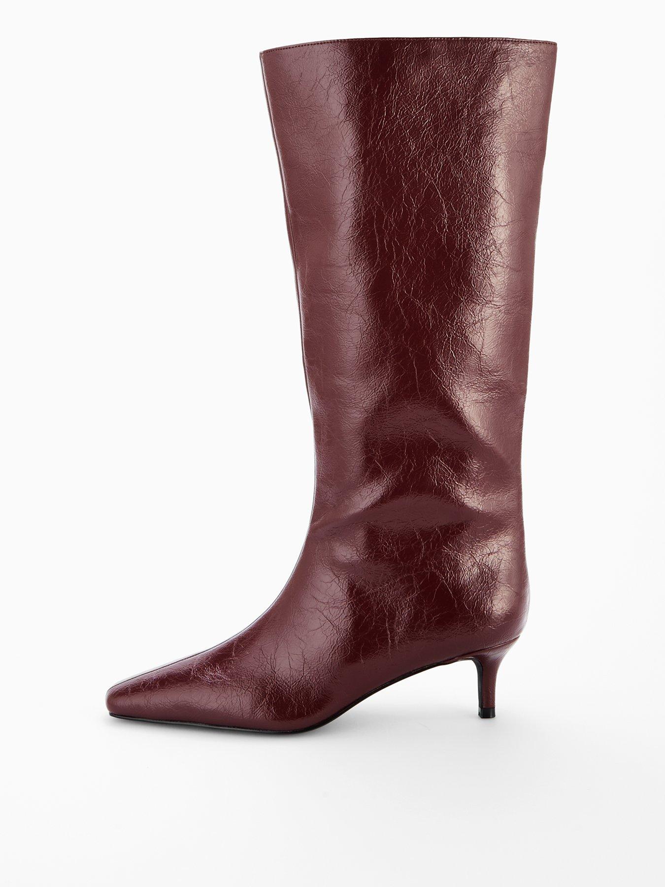Image 2 of 7 of V by Very Pull On Knee High Boot &ndash; Burgundy