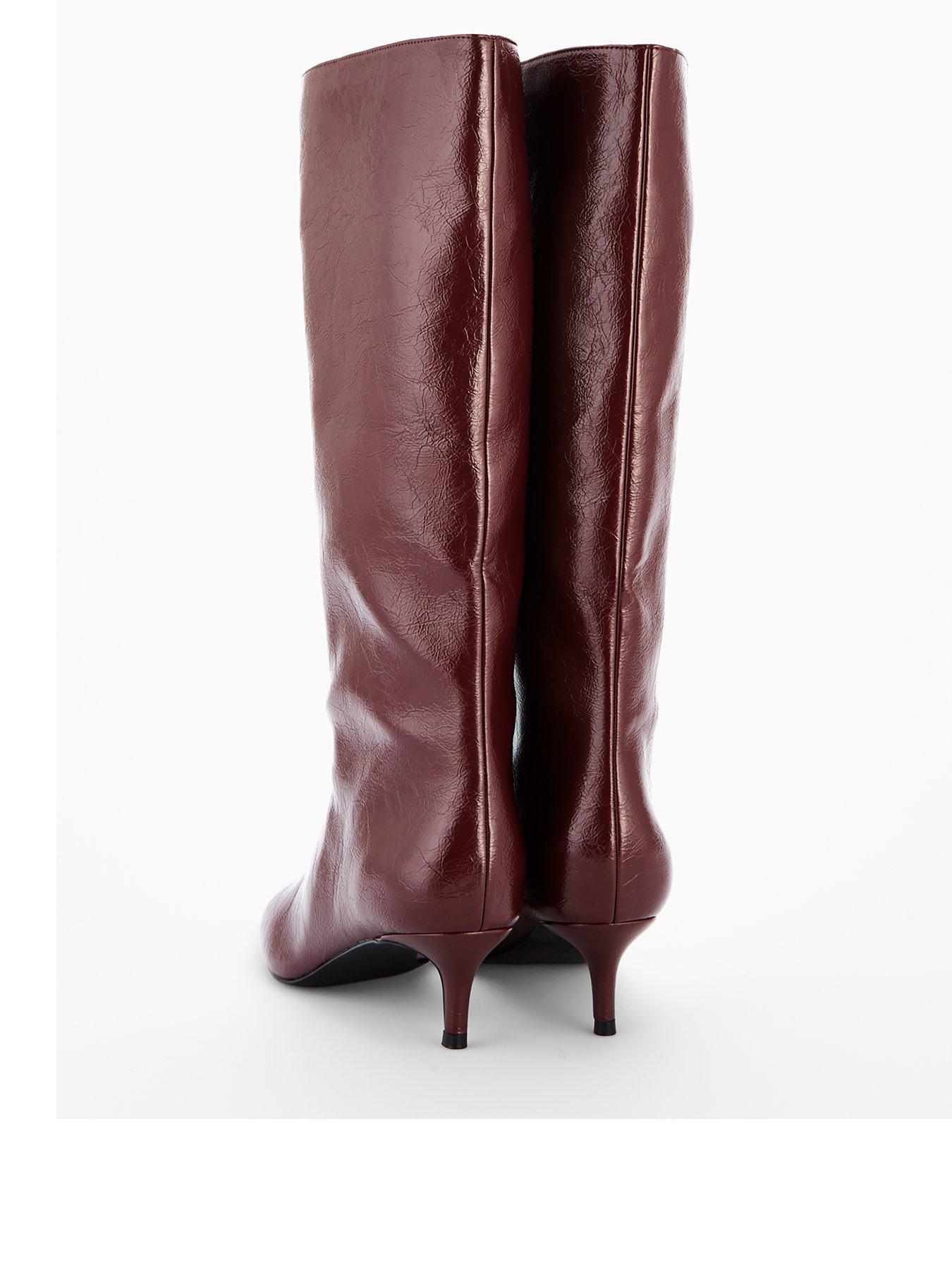 Image 4 of 7 of V by Very Pull On Knee High Boot &ndash; Burgundy