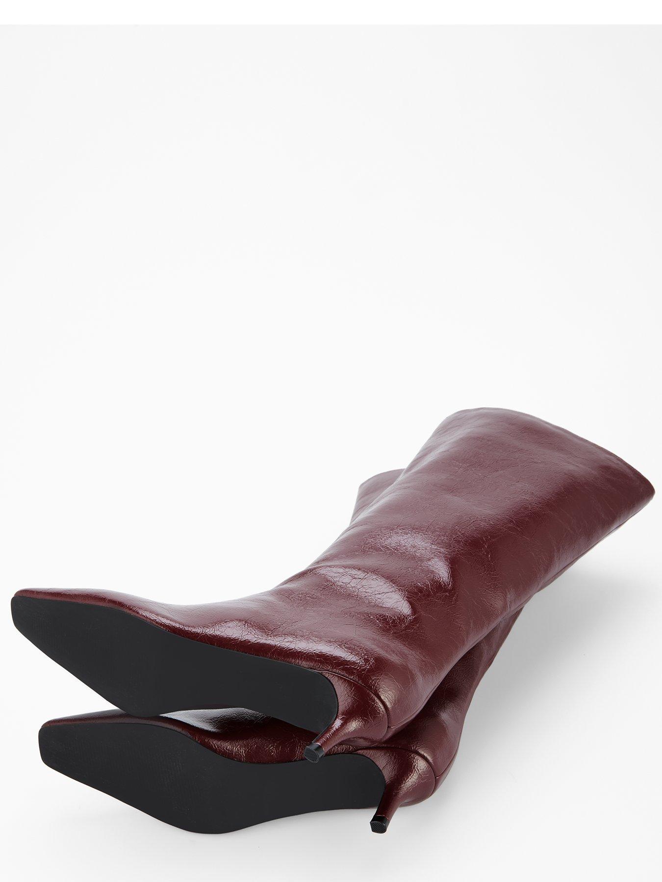Image 6 of 7 of V by Very Pull On Knee High Boot &ndash; Burgundy