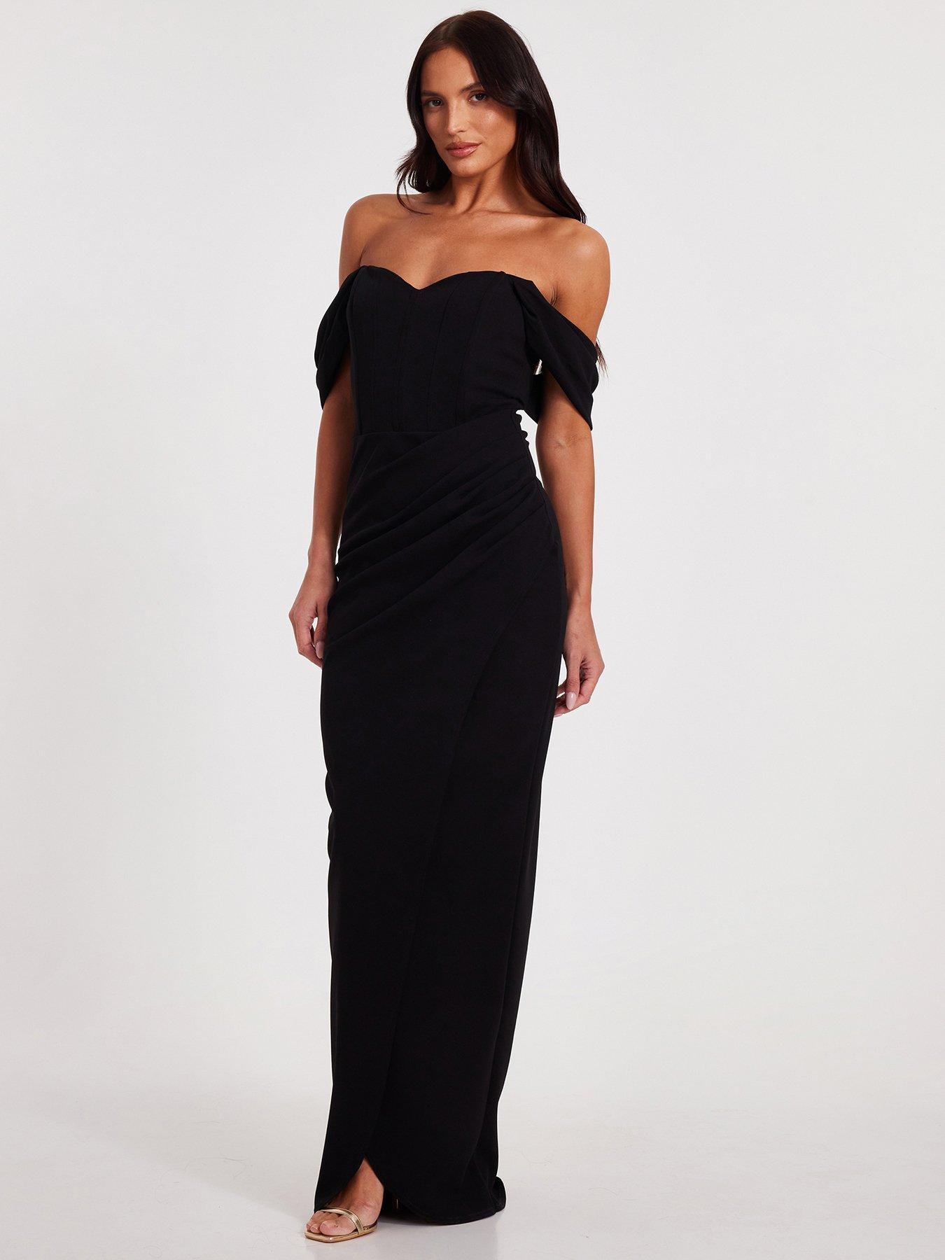 black tie dresses maternity Pleated Front Cutout Back Midi Dress – PinkBlush Clarisse 2014 Black Silver Size:42 bump-friendly