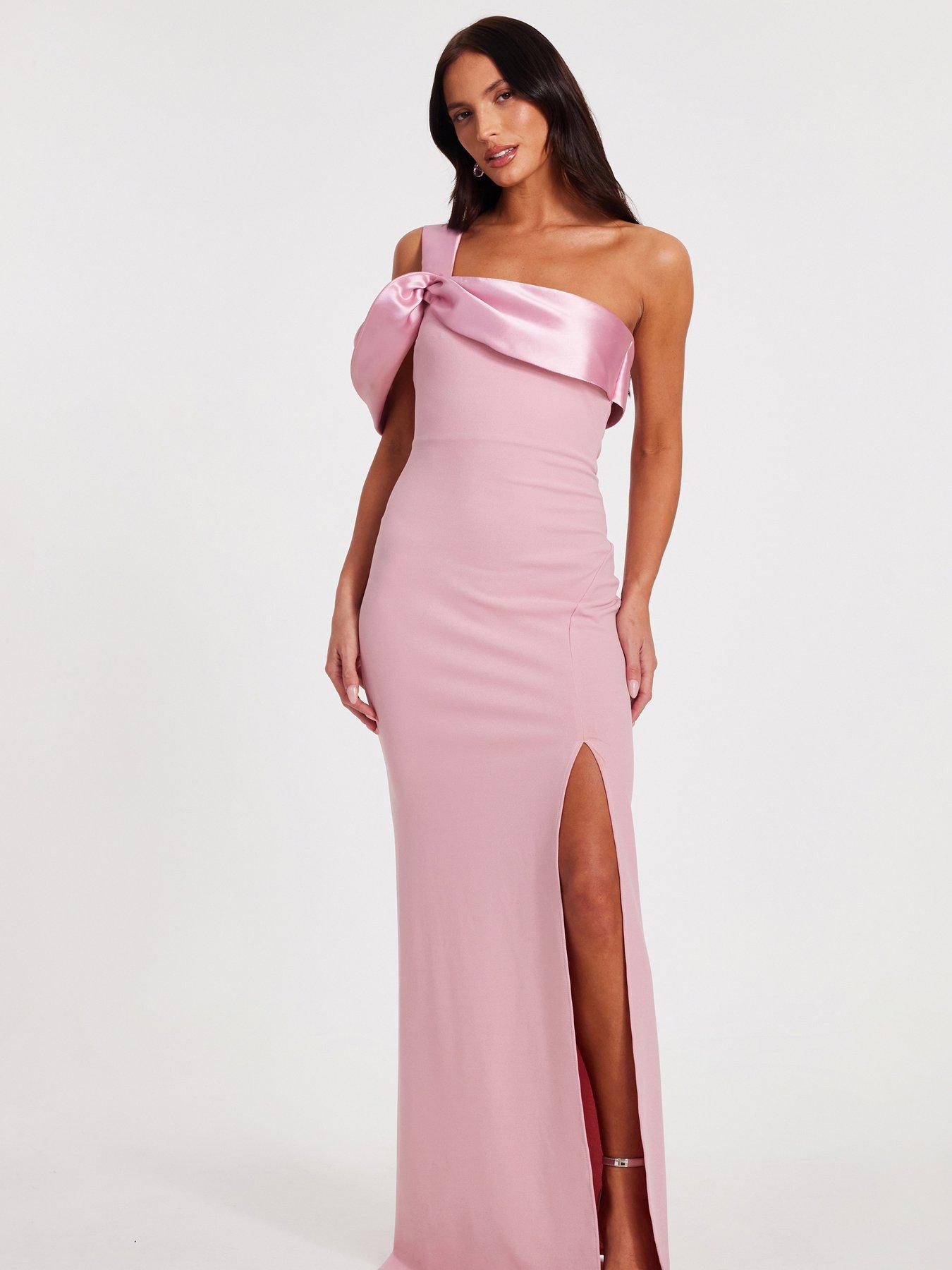 Quiz Blush One Shoulder Maxi Dress Very