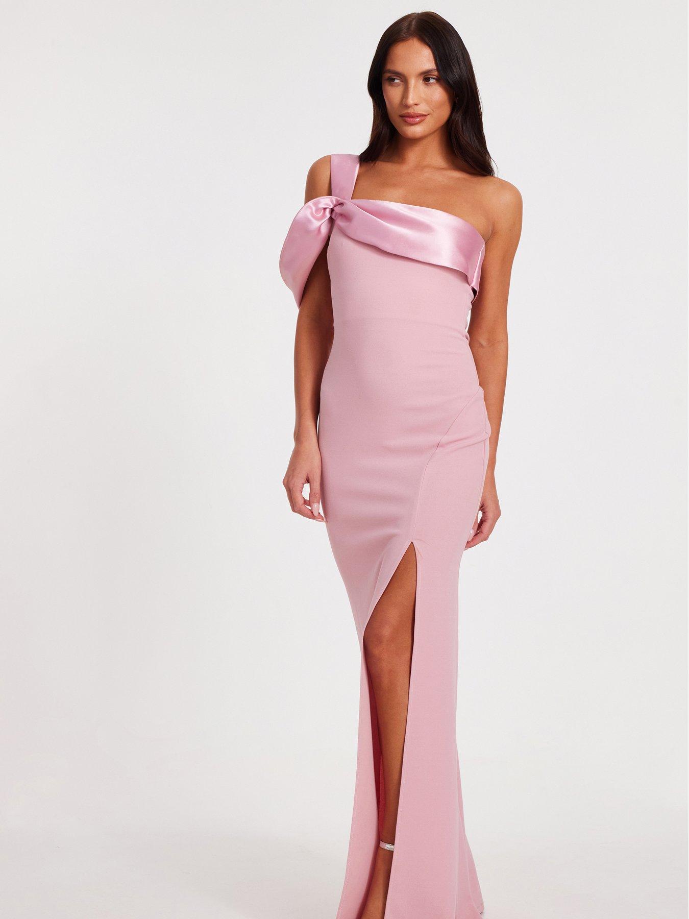 Quiz Blush One Shoulder Maxi Dress Very