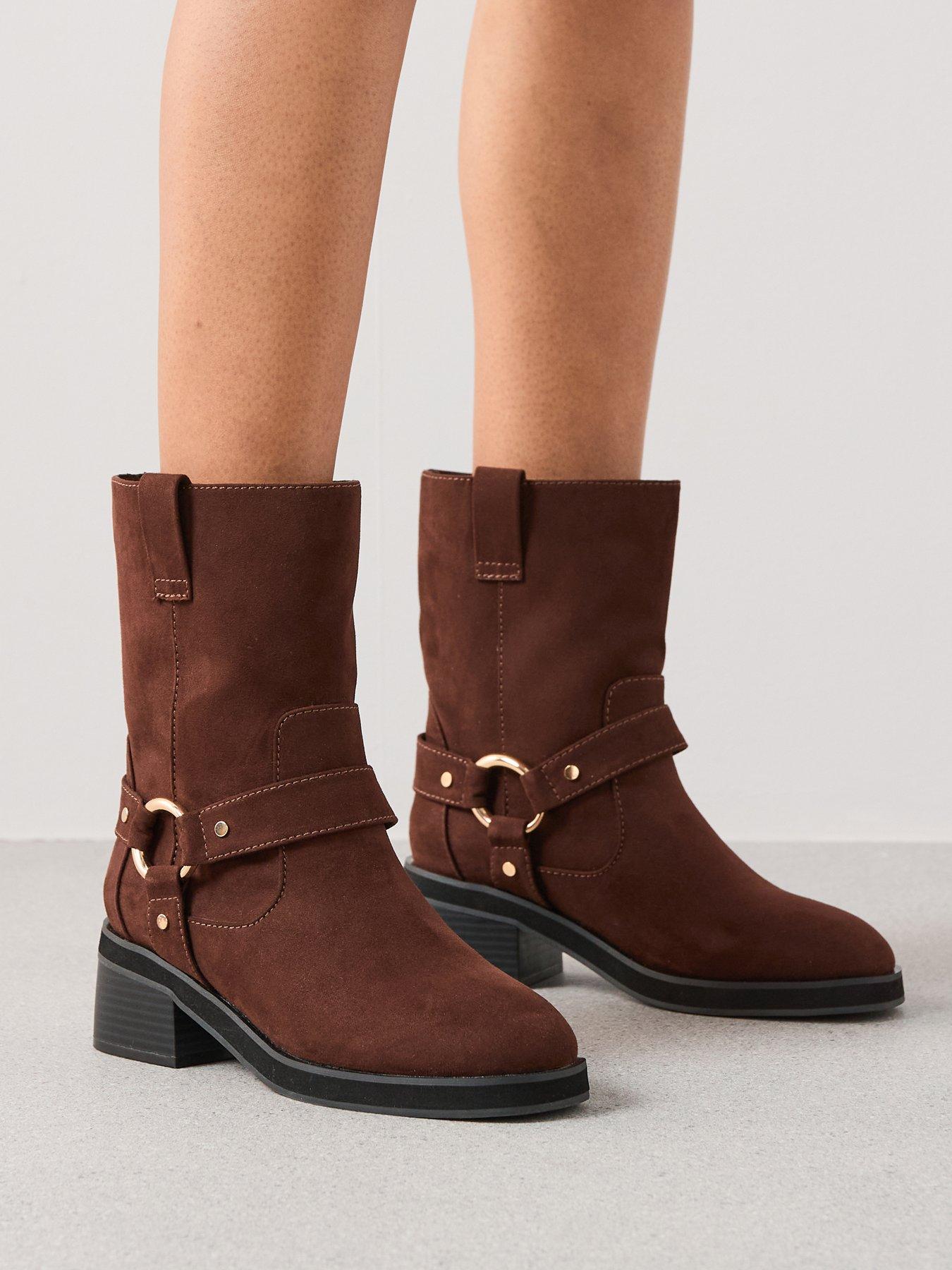 undefined Biker Calf Boot - Brown