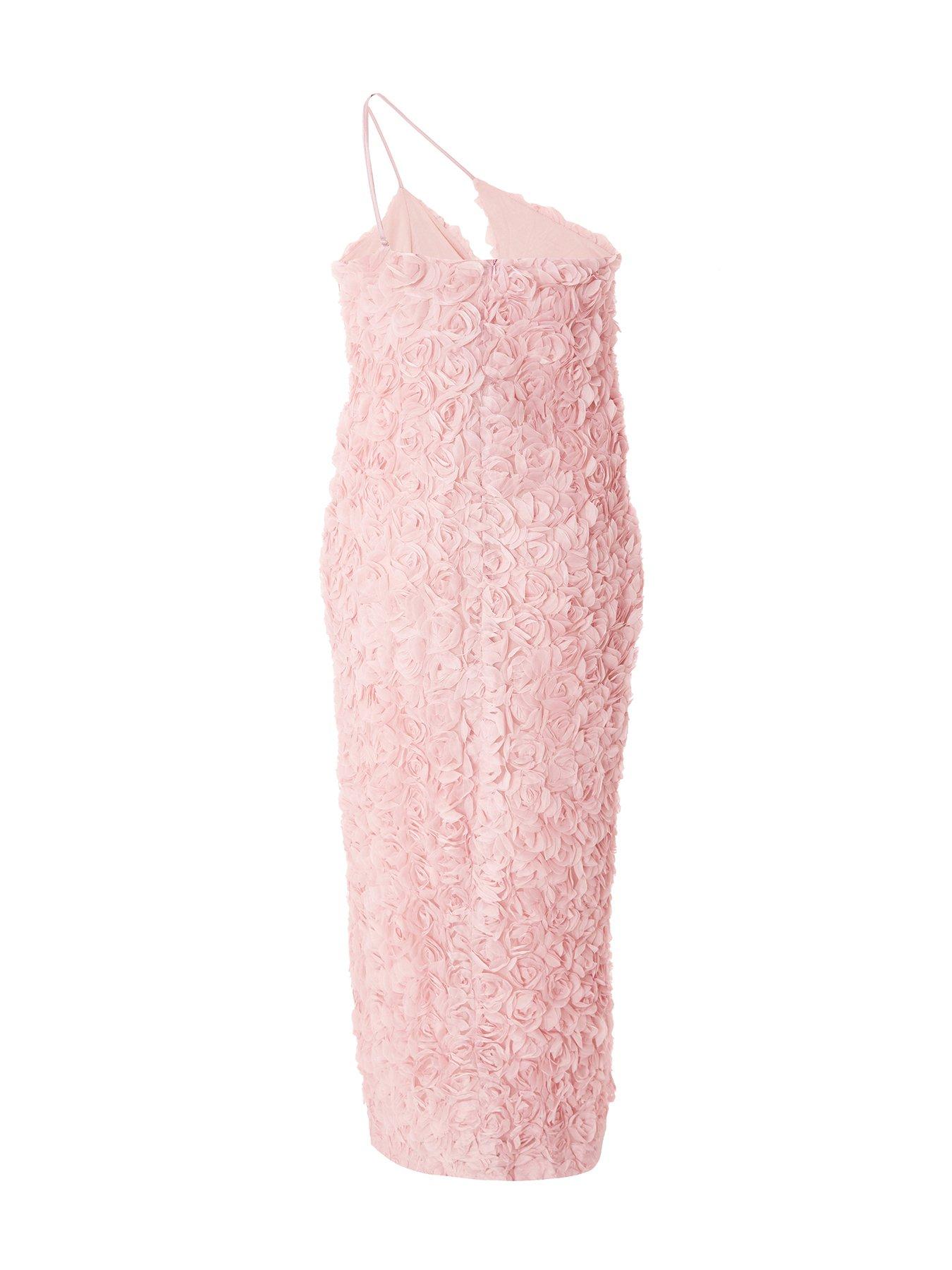 Quiz Curve Blush One Shoulder Floral Maxi Dress | Very