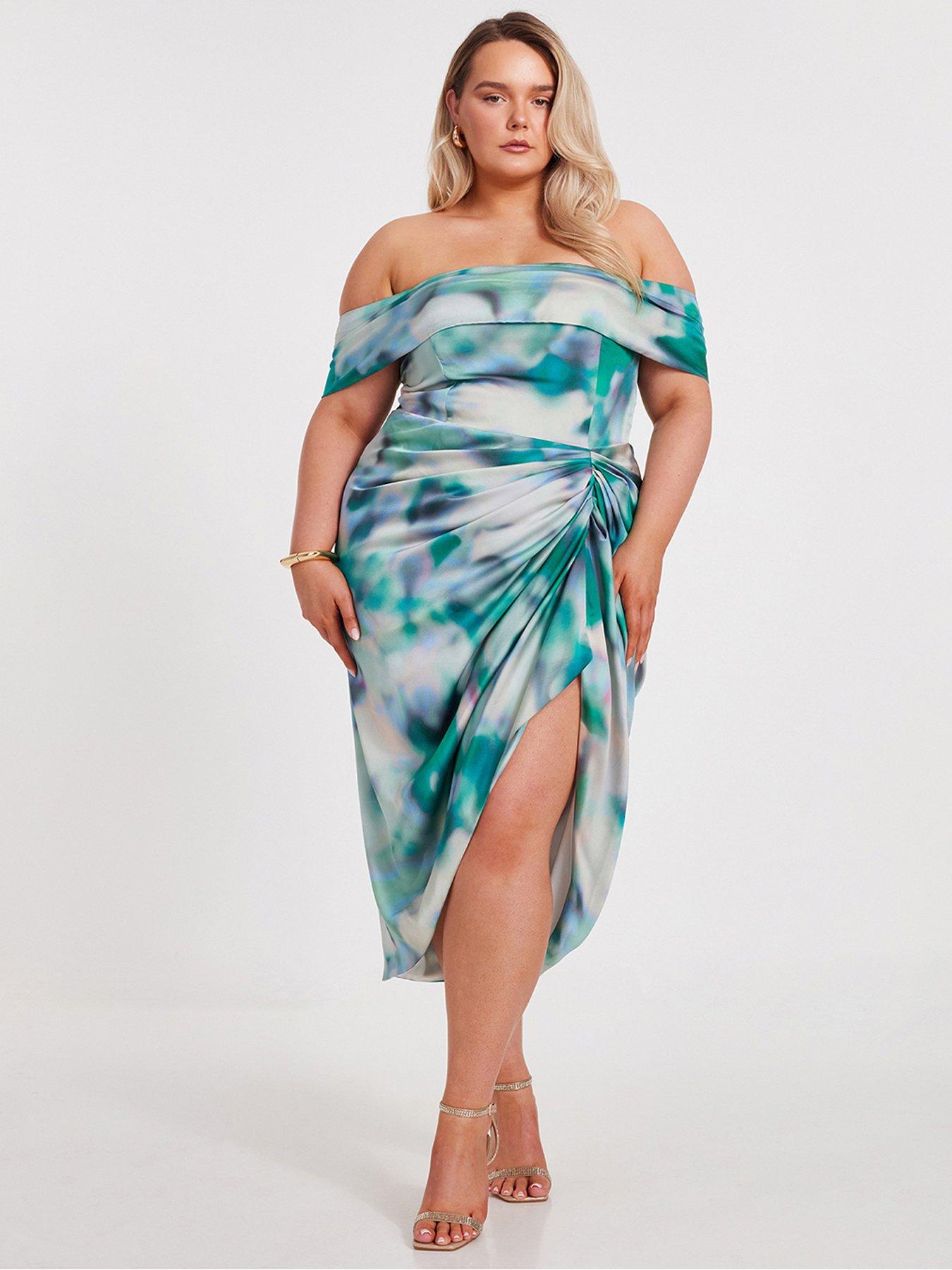 midi dress for beach wedding O'Neill Women's Julez Tiki Midi Dress in Green, Size XL, Viscose