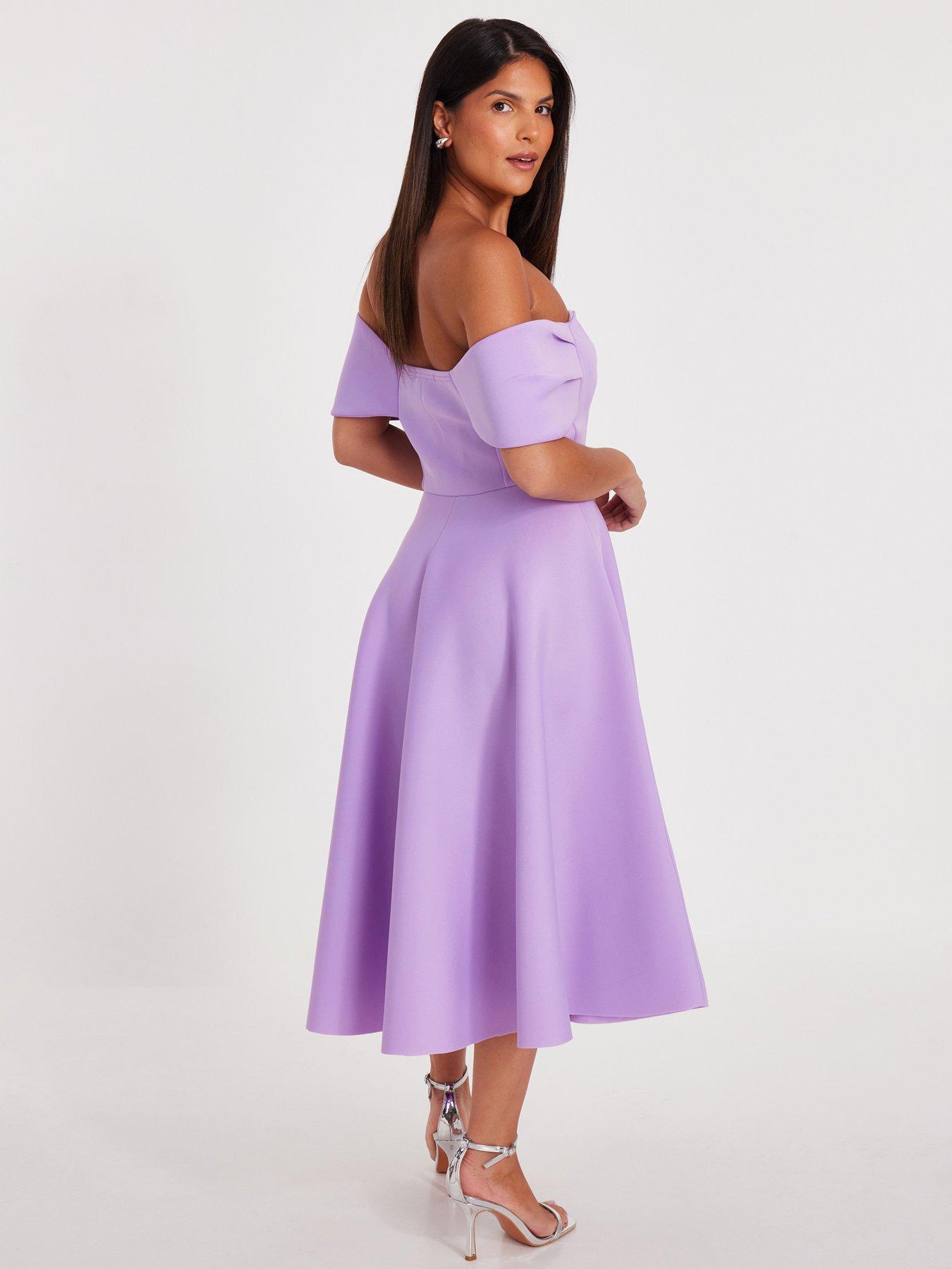 quiz women's bardot skater midi dress Quiz Women's Bardot Skater Midi Dress