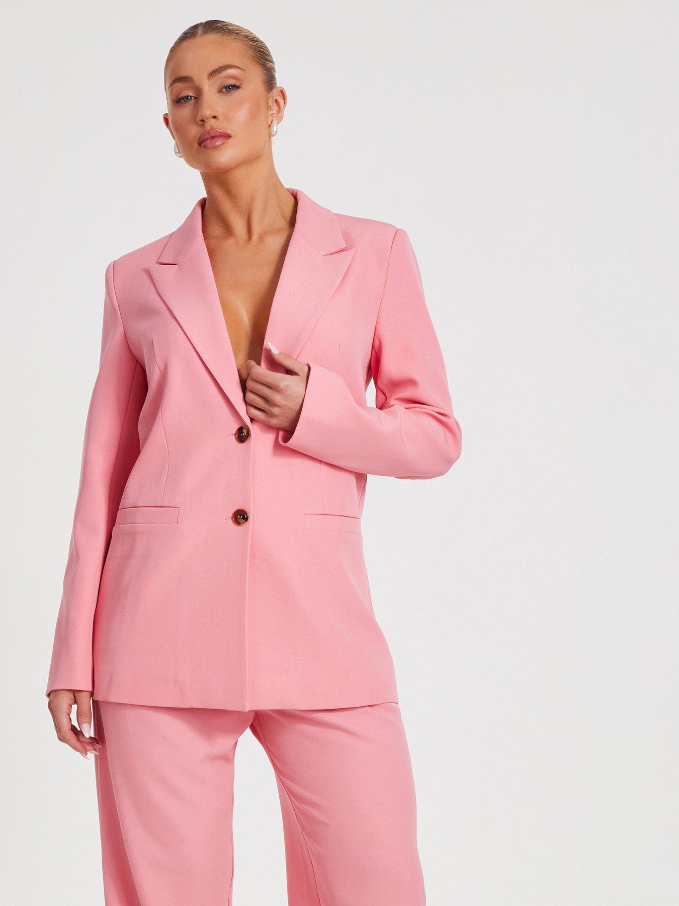 Image 1 of 6 of Quiz Coral Woven Blazer