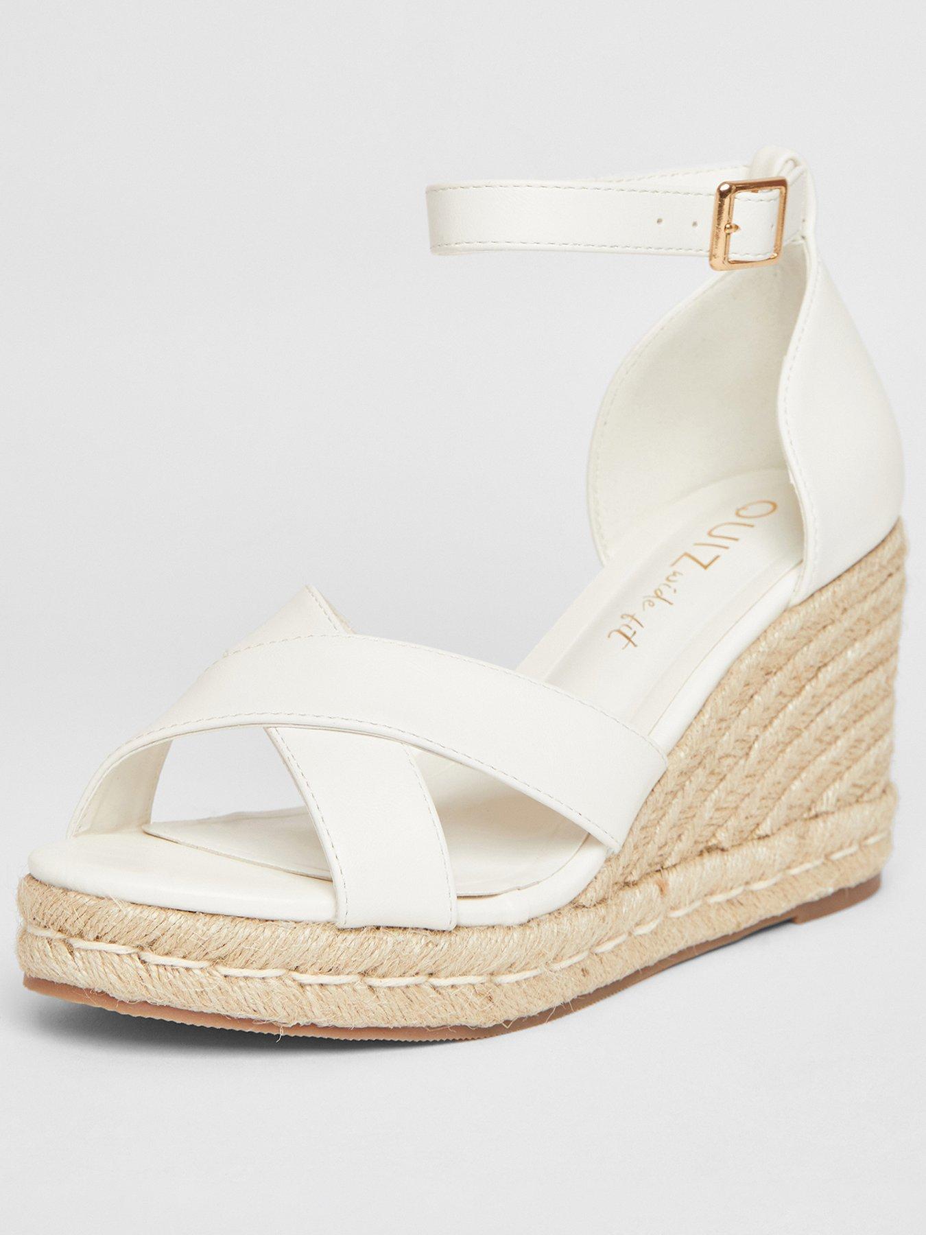 Wide Fit White Wedges Uk NOVO White Wide Fit Ocean Wedge Heels Matalan