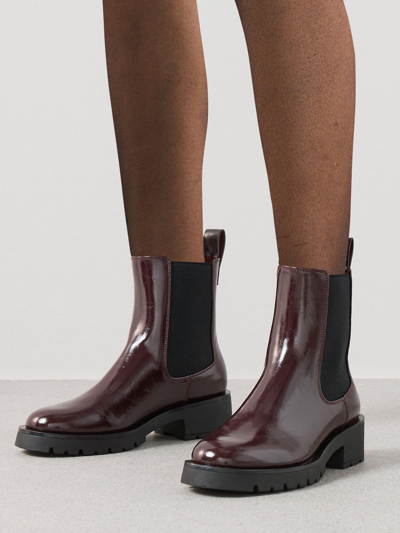 V by Very Chunky Chelsea Ankle Boot - Burgundy