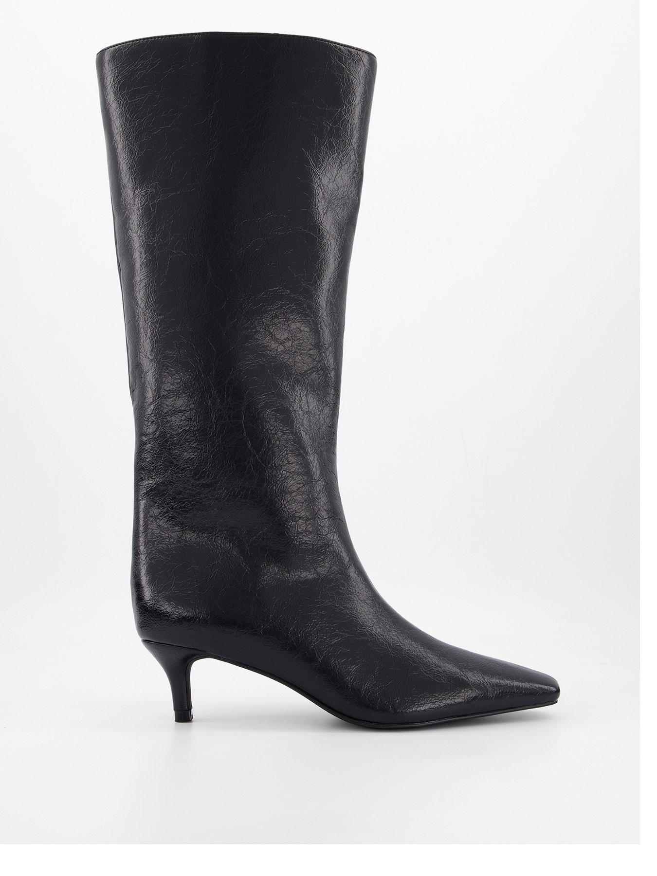 V by Very Square Toe Knee High Boot - Black