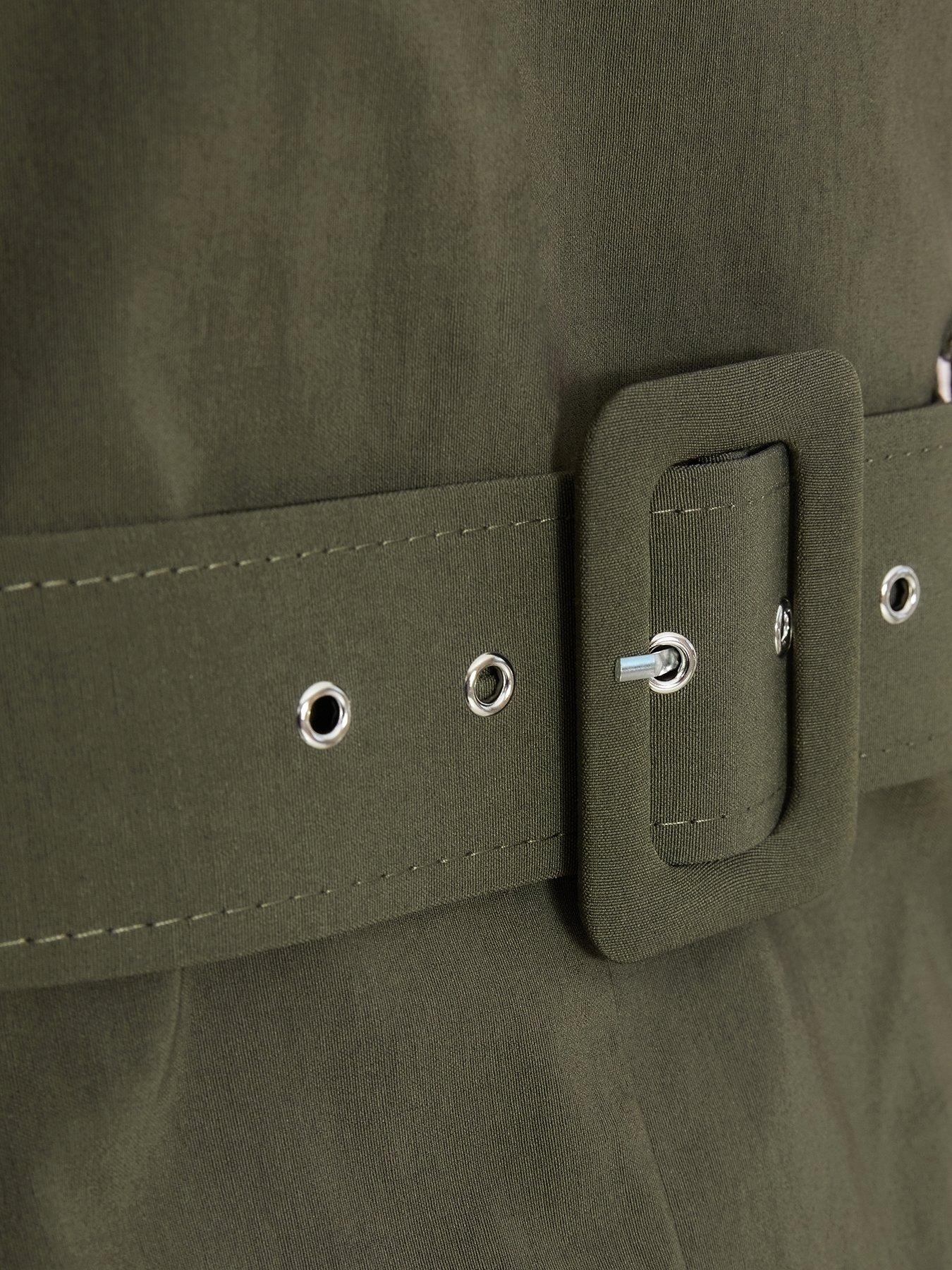 Image 6 of 6 of Quiz Khaki Utility Mini Dress