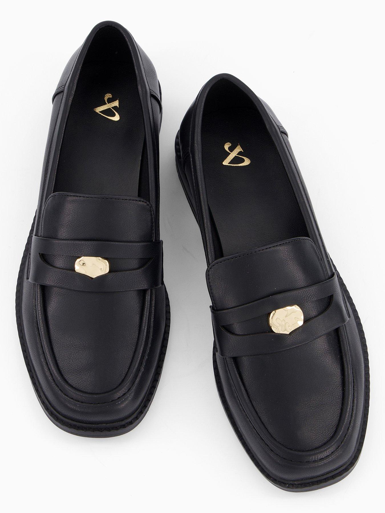 Image 4 of 7 of The Very Collection Wide Fit Penny Loafer - Black